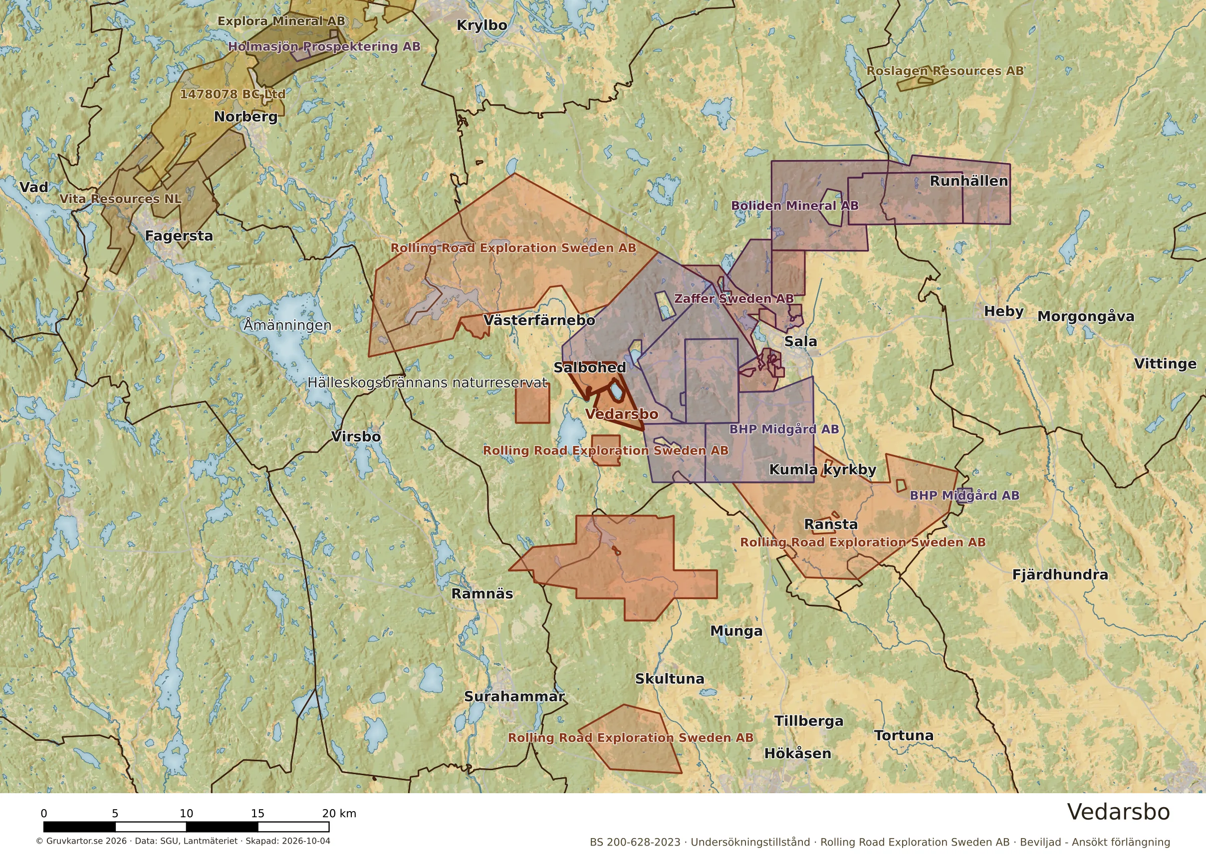 Översiktskarta över Vedarsbo i sitt landskap