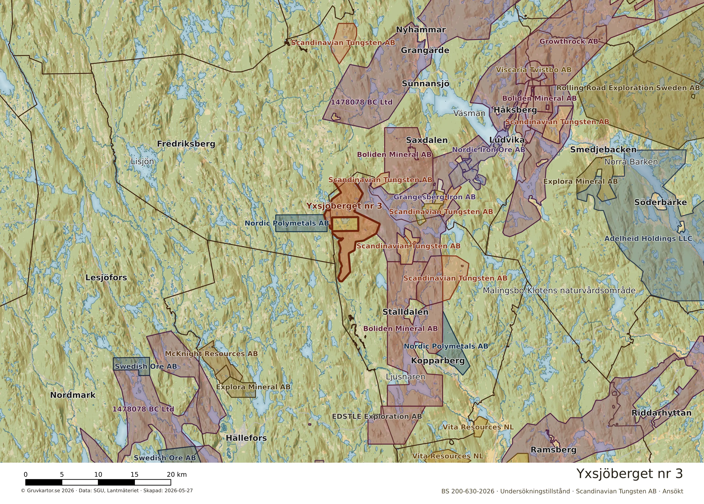 Karta över Yxsjöberget nr 3