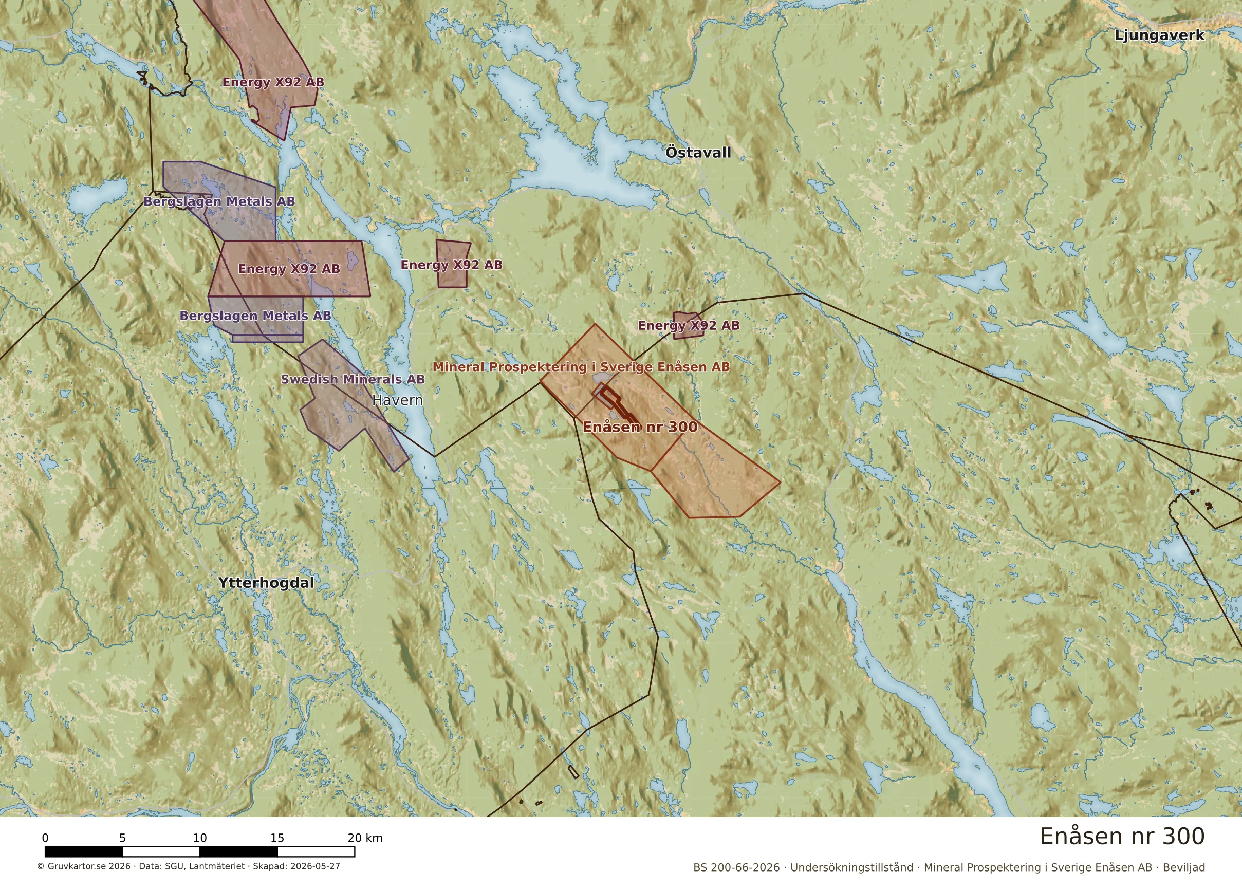 Översiktskarta över Enåsen nr 300 i sitt landskap