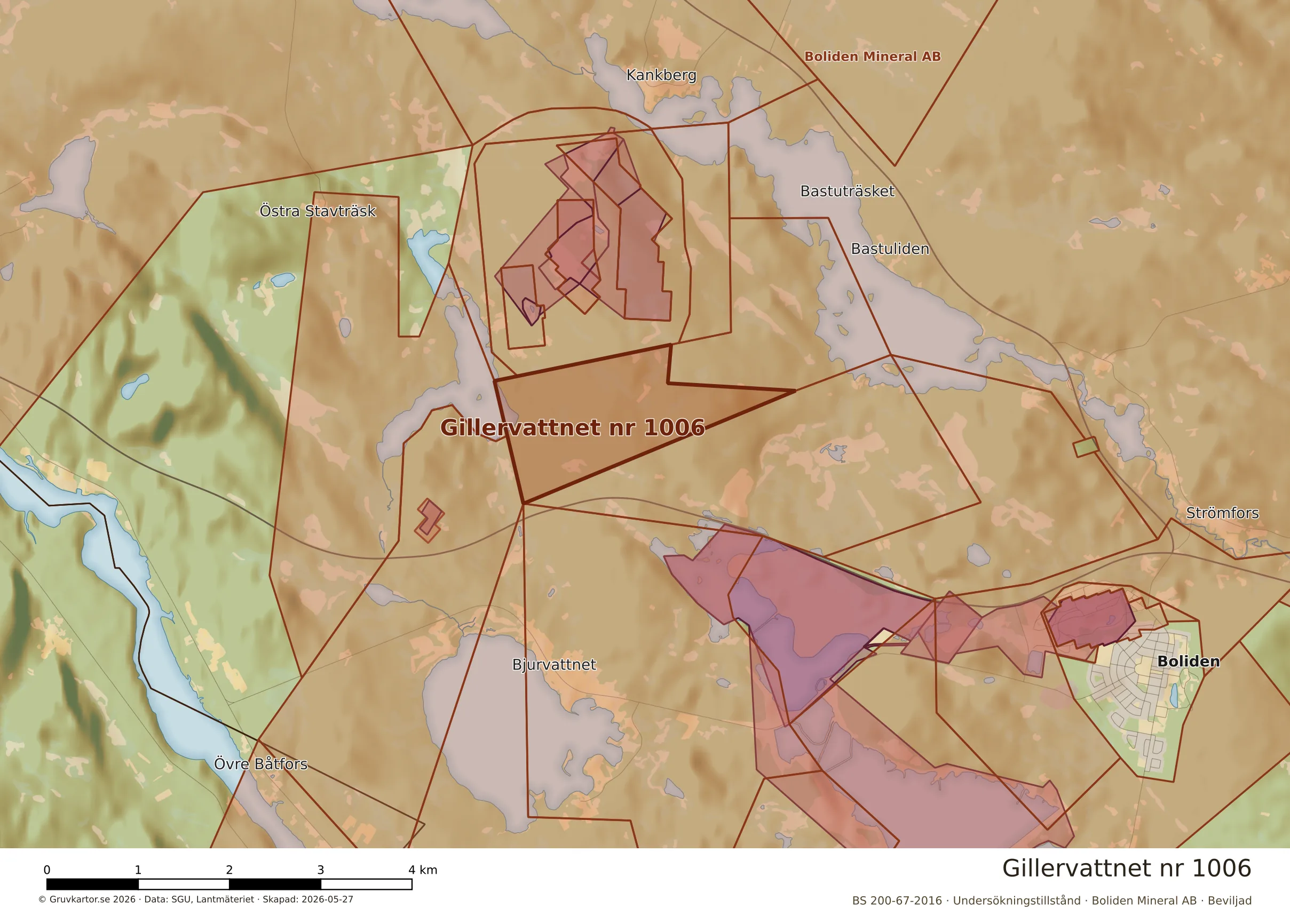 Närkarta över Gillervattnet nr 1006