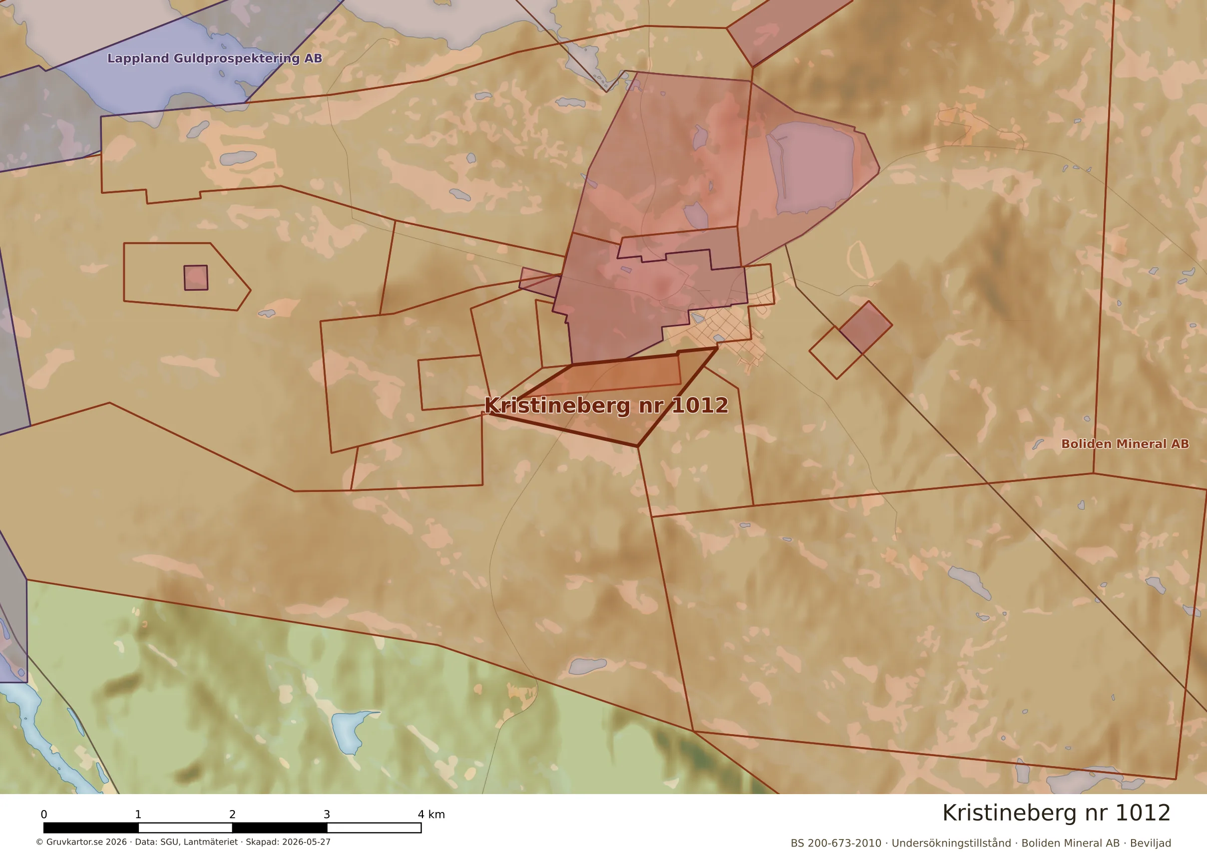 Närkarta över Kristineberg nr 1012