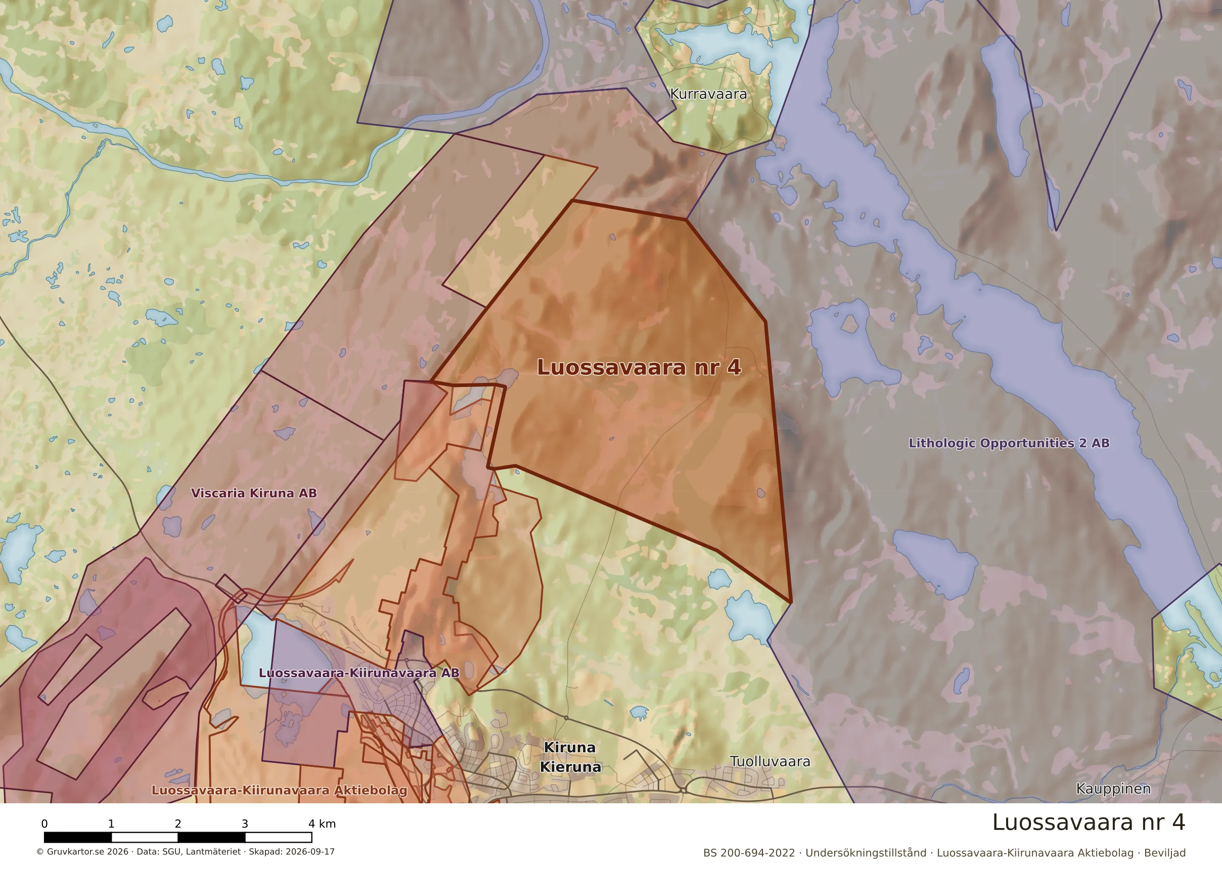 Närkarta över Luossavaara nr 4