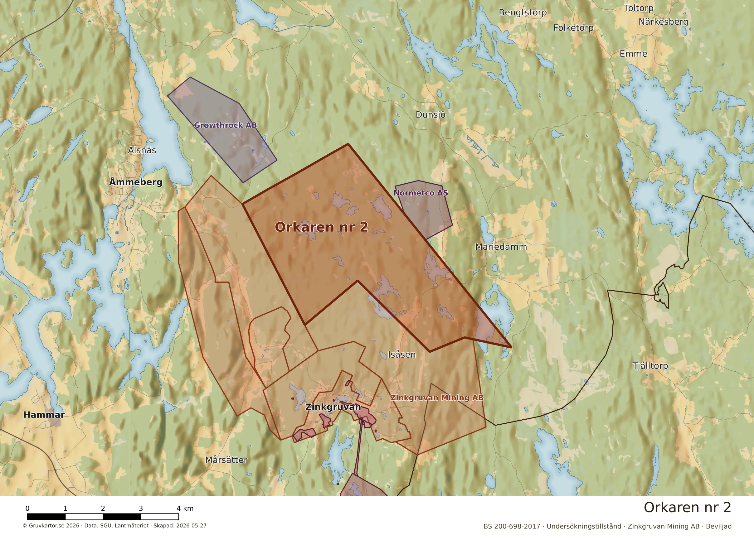 Närkarta över Orkaren nr 2