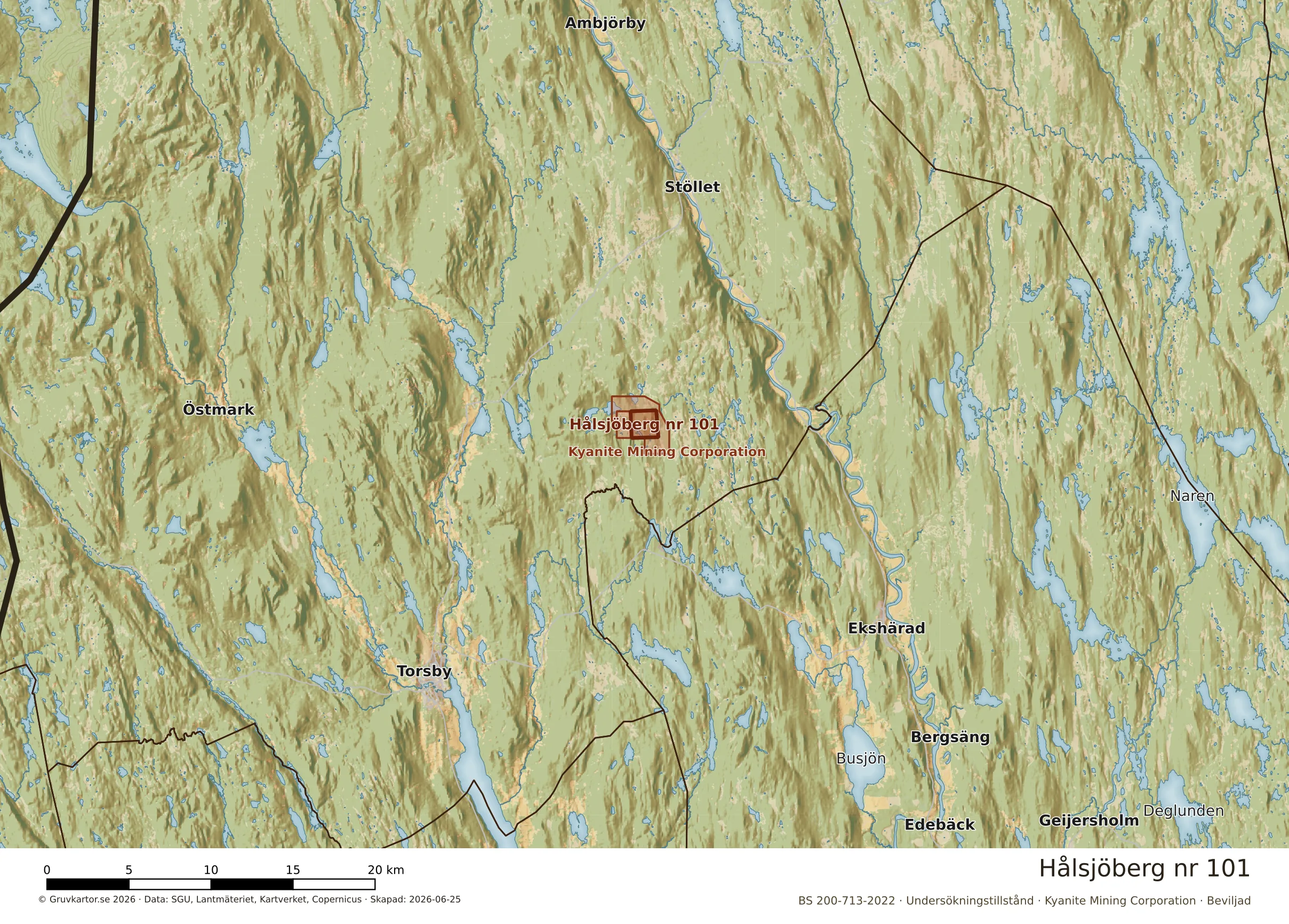 Översiktskarta över Hålsjöberg nr 101 i sitt landskap