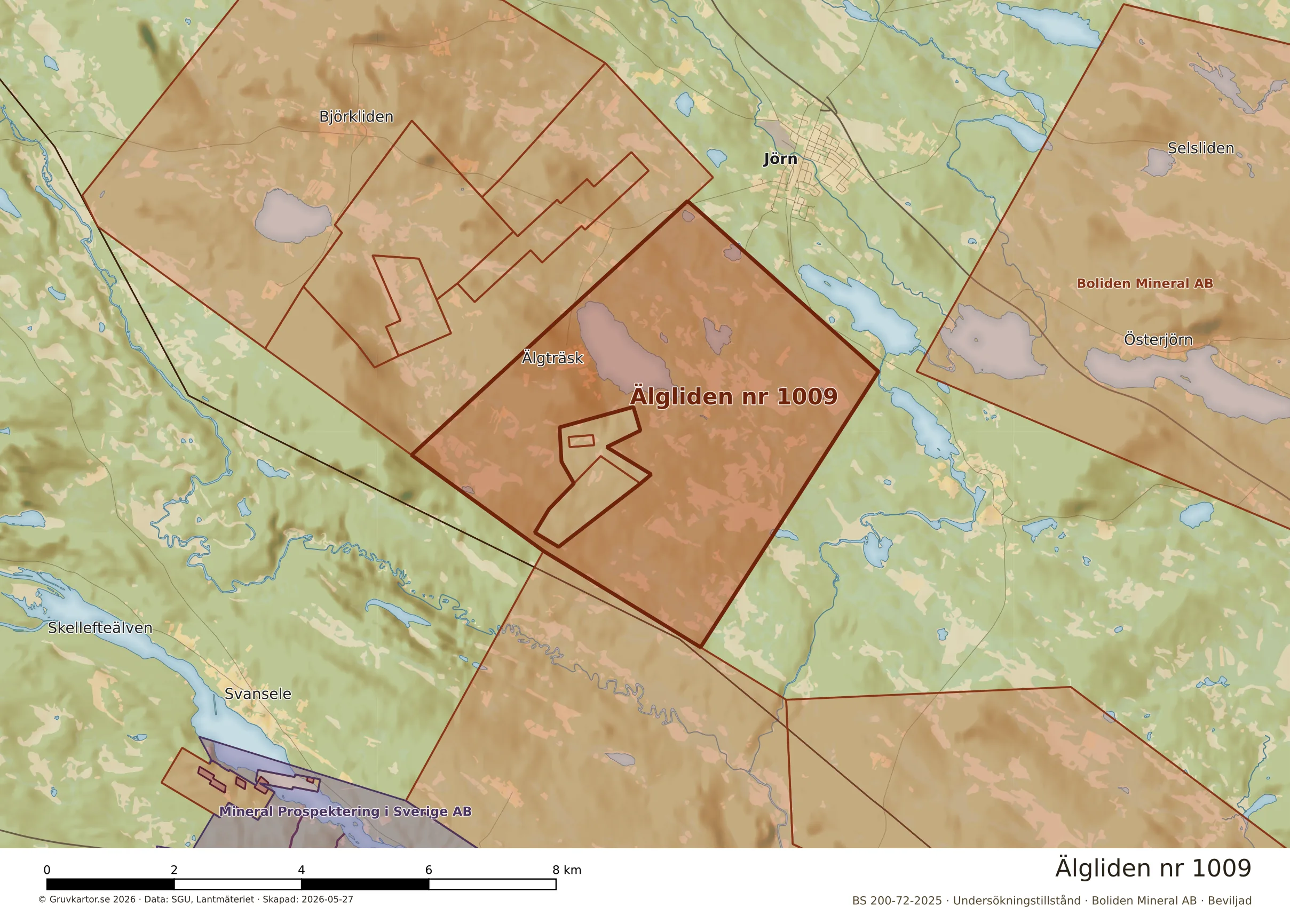 Närkarta över Älgliden nr 1009