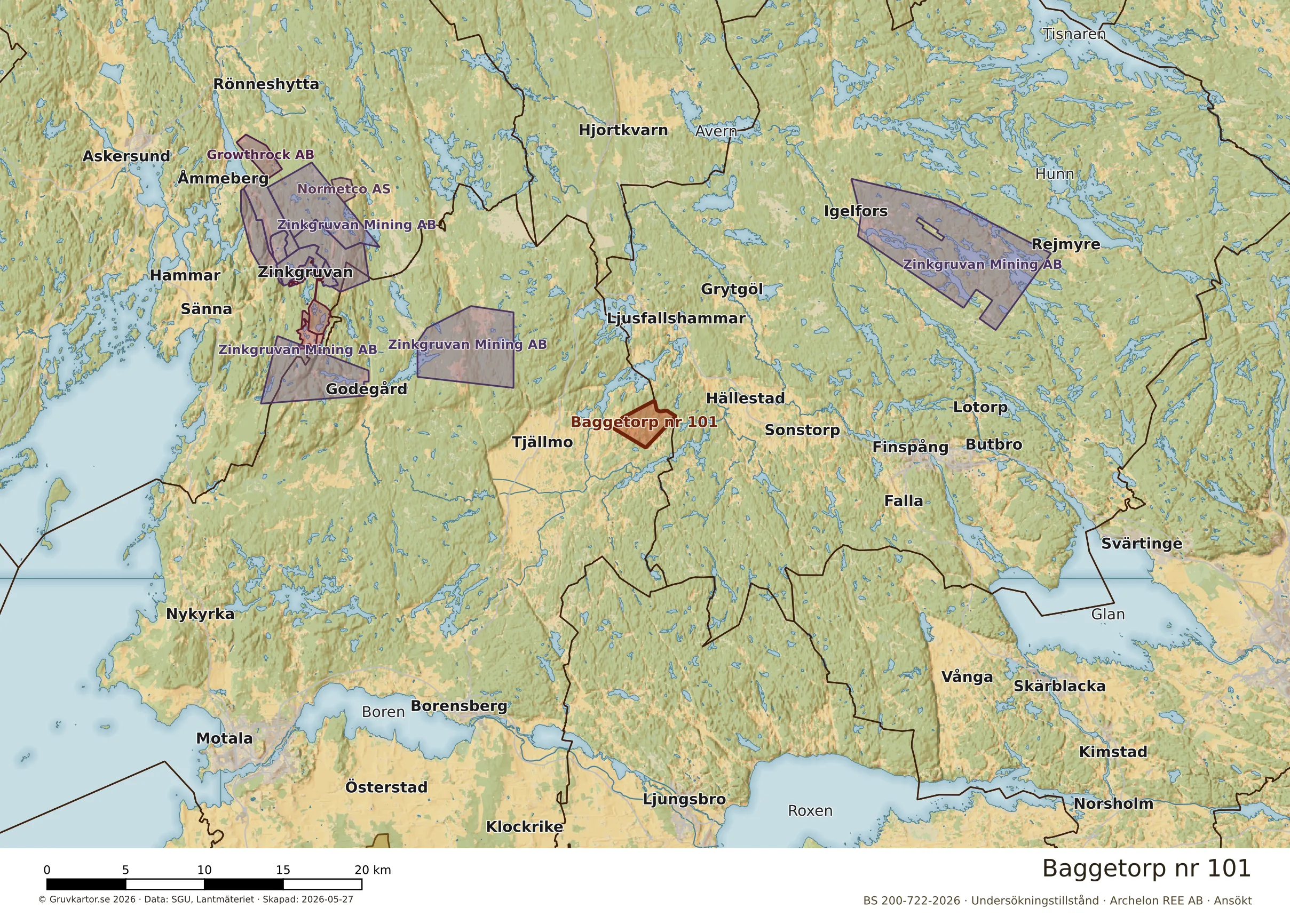 Karta över Baggetorp nr 101