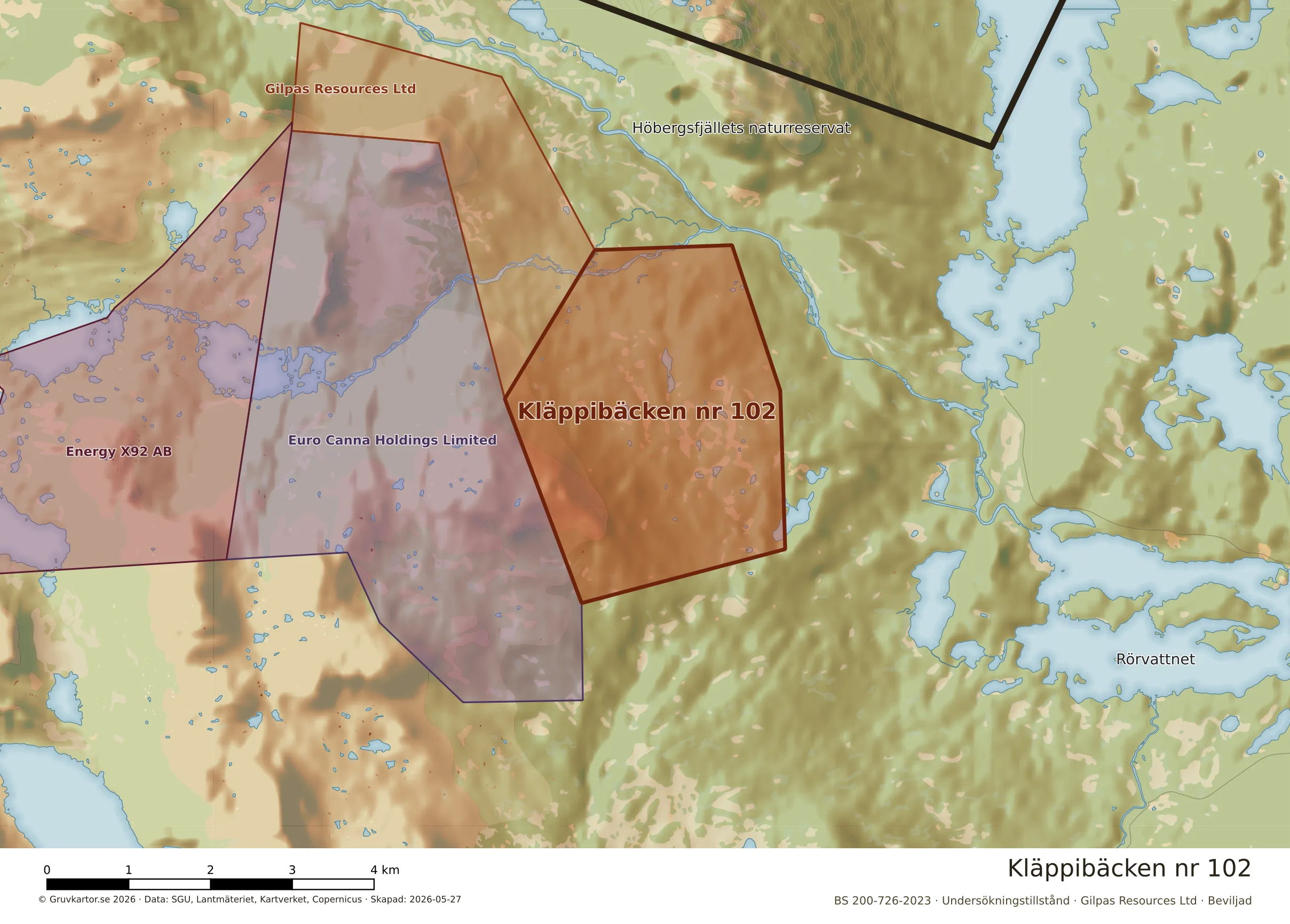 Närkarta över Kläppibäcken nr 102