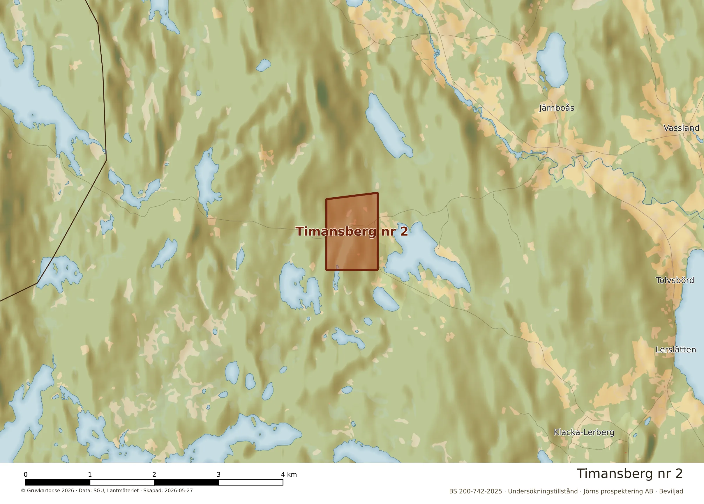 Närkarta över Timansberg nr 2