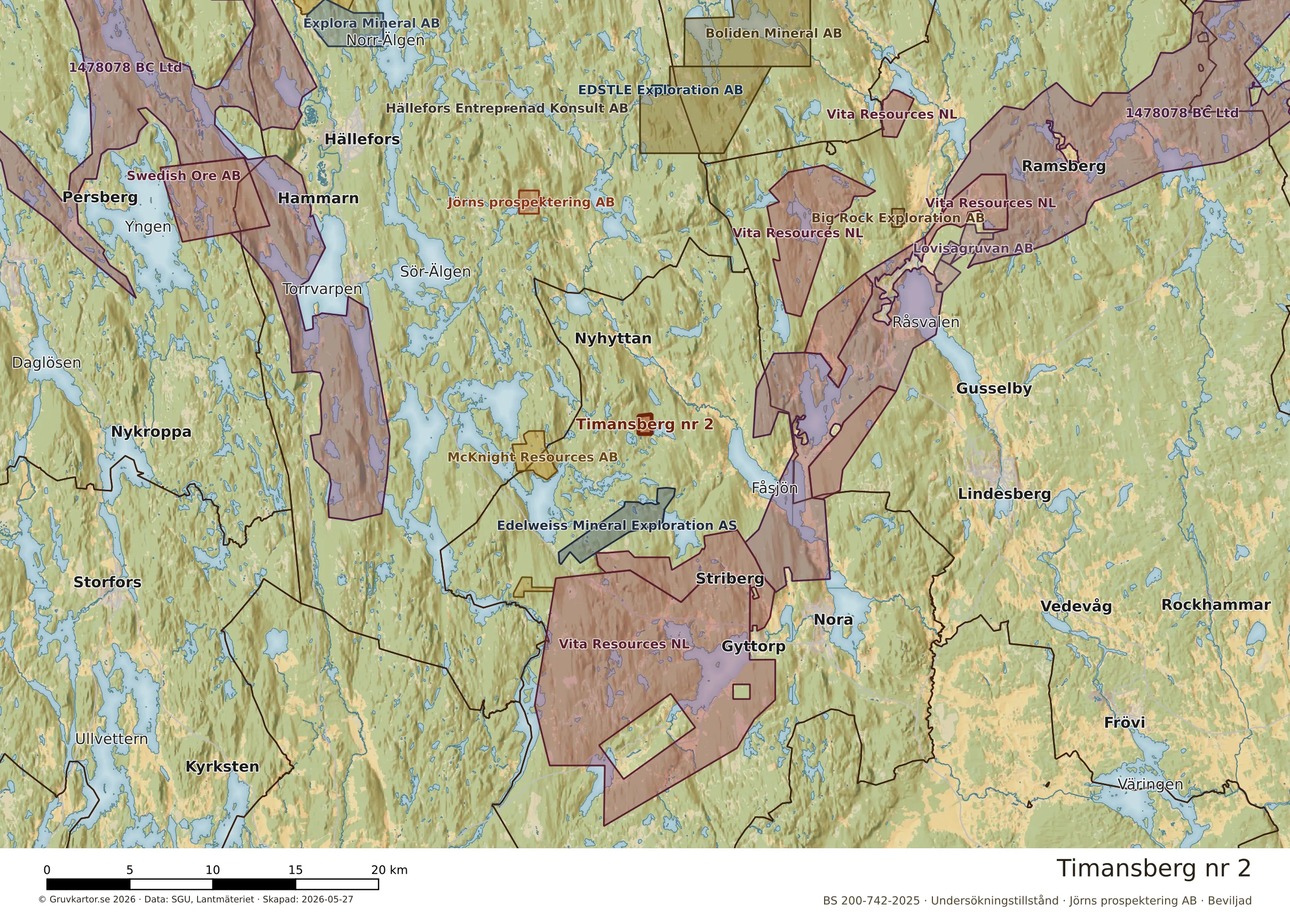 Översiktskarta över Timansberg nr 2 i sitt landskap