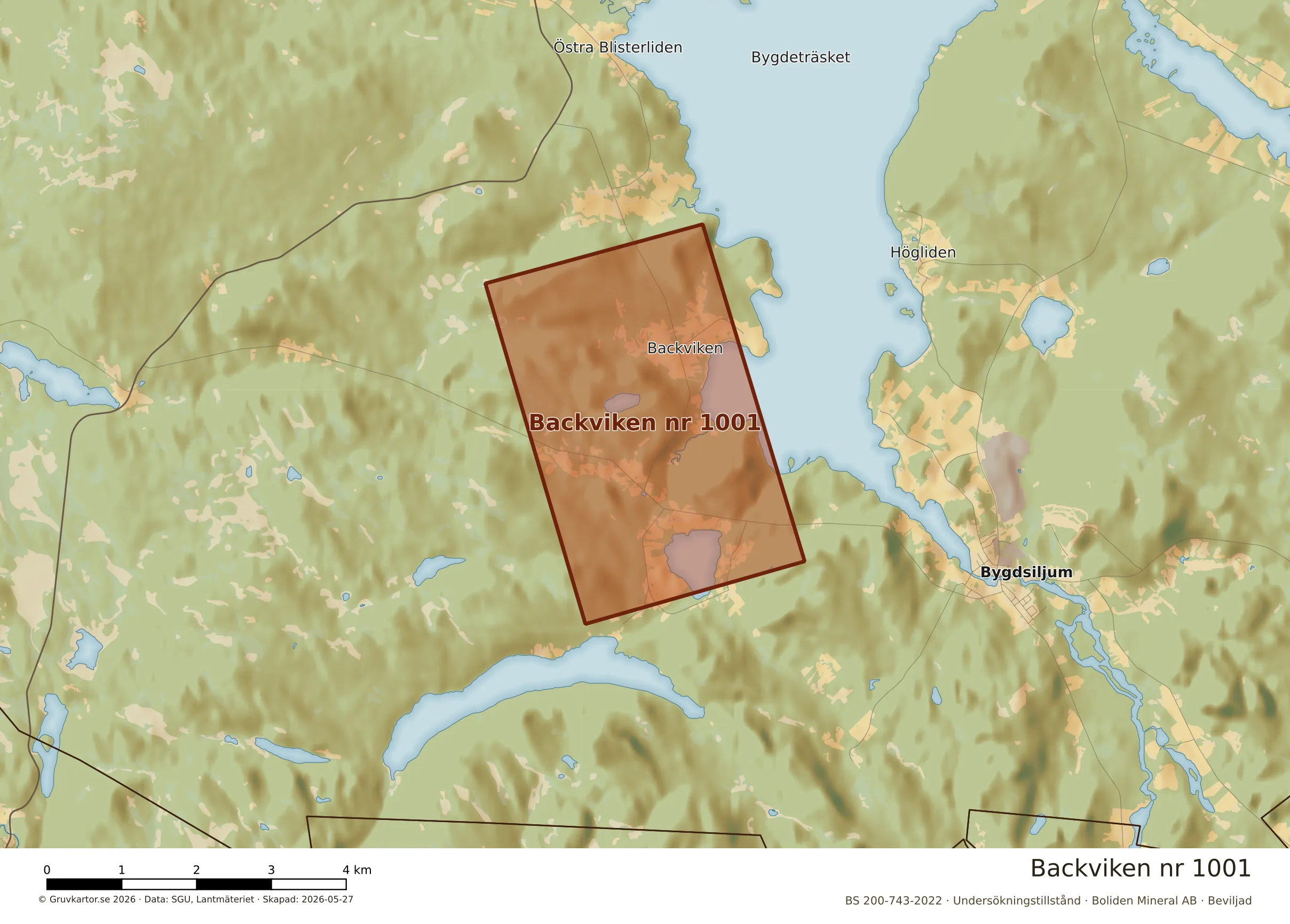 Närkarta över Backviken nr 1001