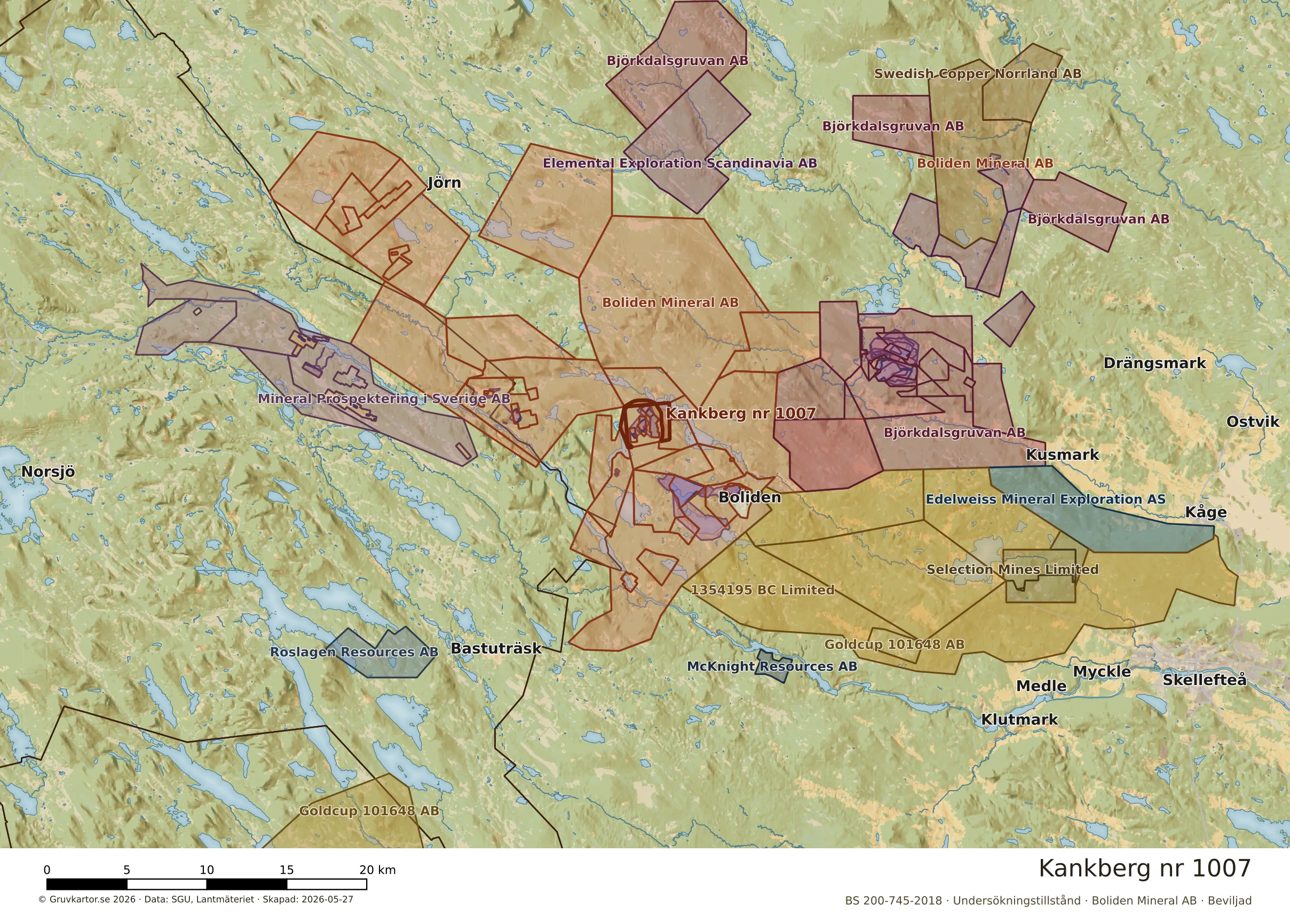 Översiktskarta över Kankberg nr 1007 i sitt landskap