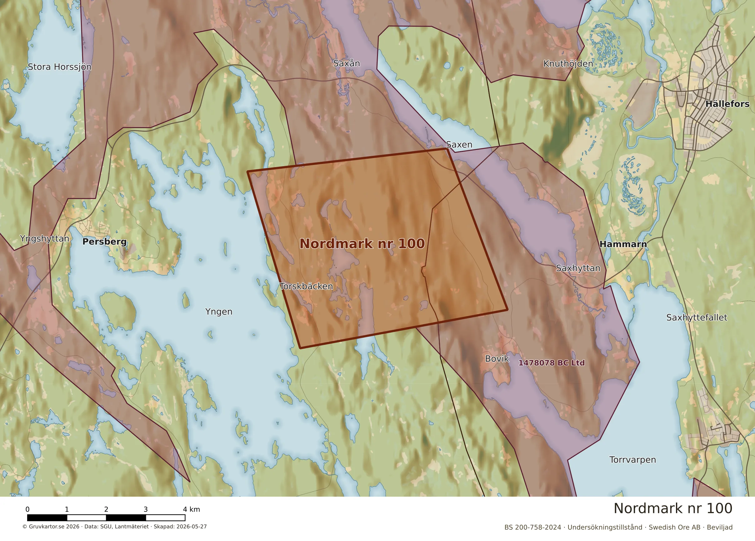 Närkarta över Nordmark nr 100