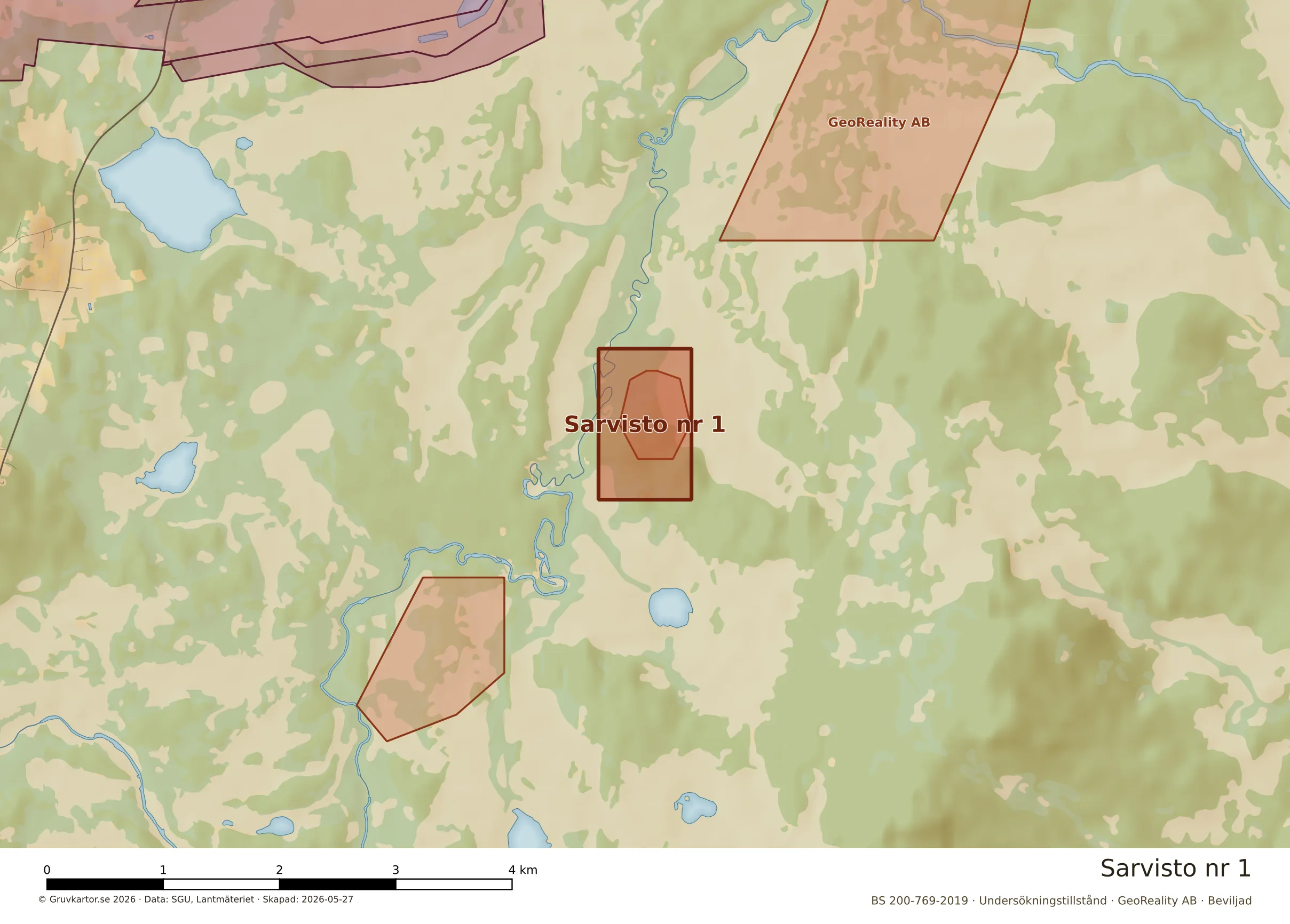 Närkarta över Sarvisto nr 1