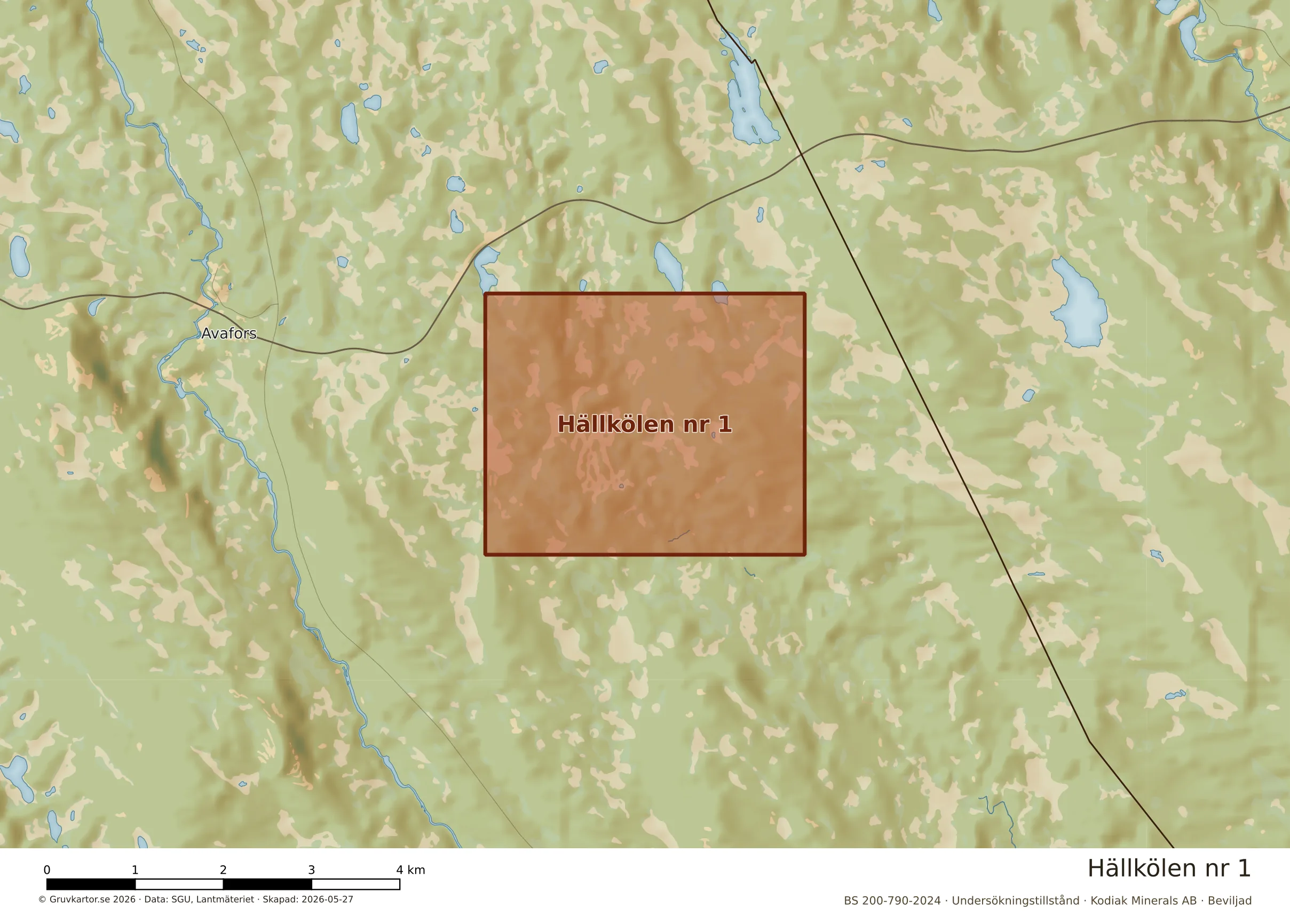 Närkarta över Hällkölen nr 1