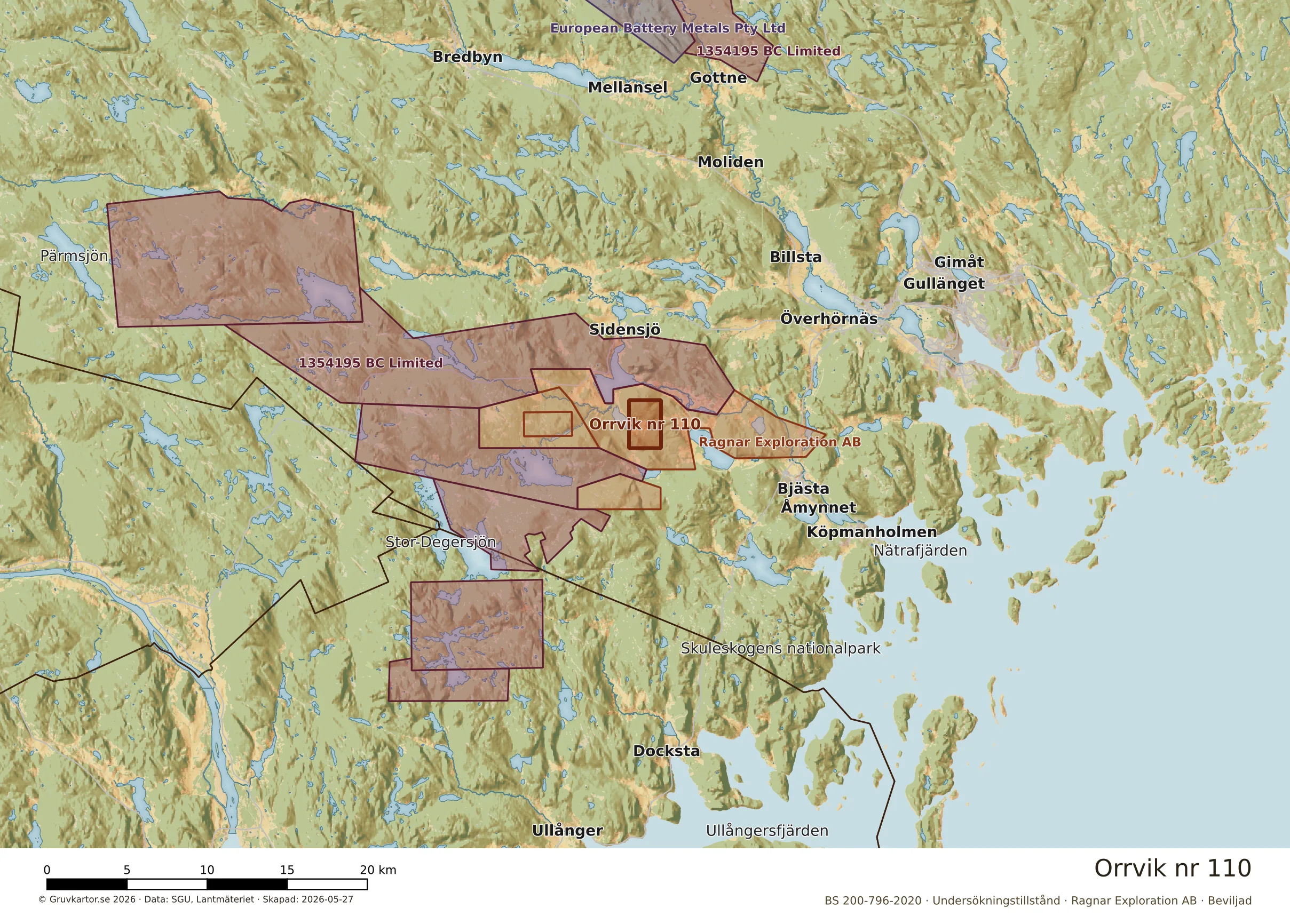 Översiktskarta över Orrvik nr 110 i sitt landskap