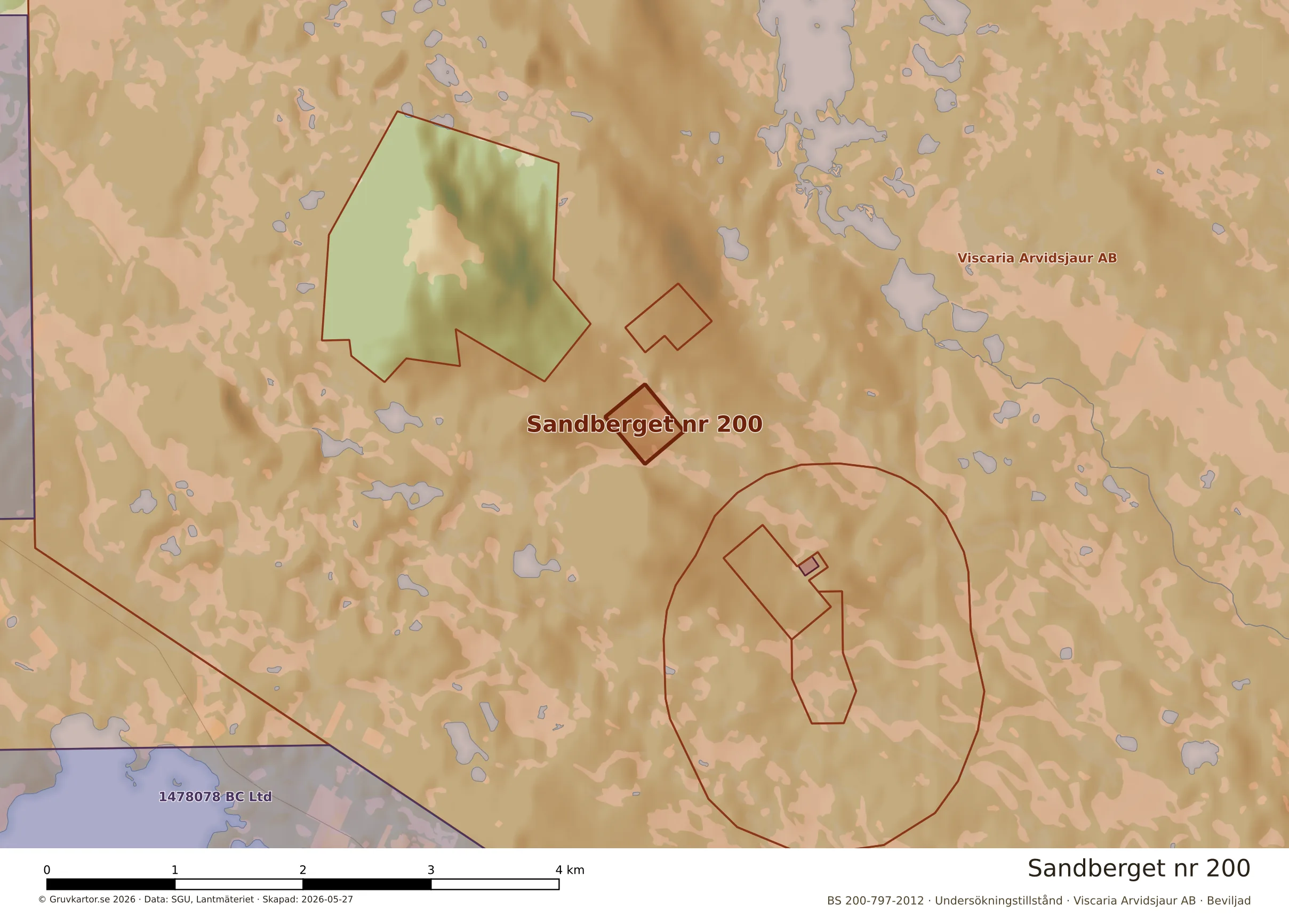Närkarta över Sandberget nr 200