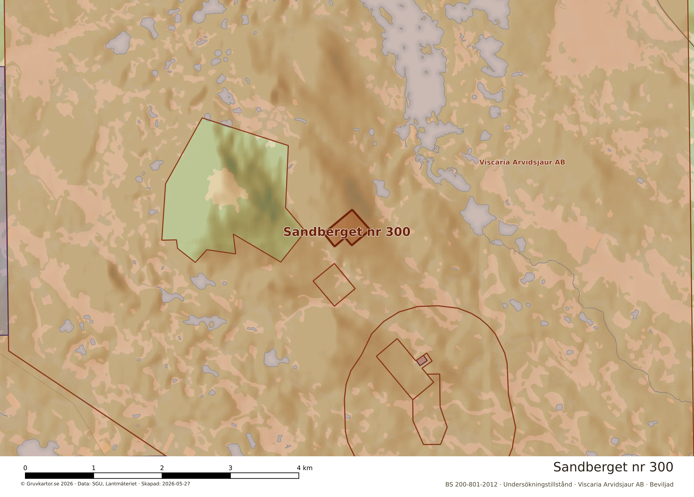 Närkarta över Sandberget nr 300