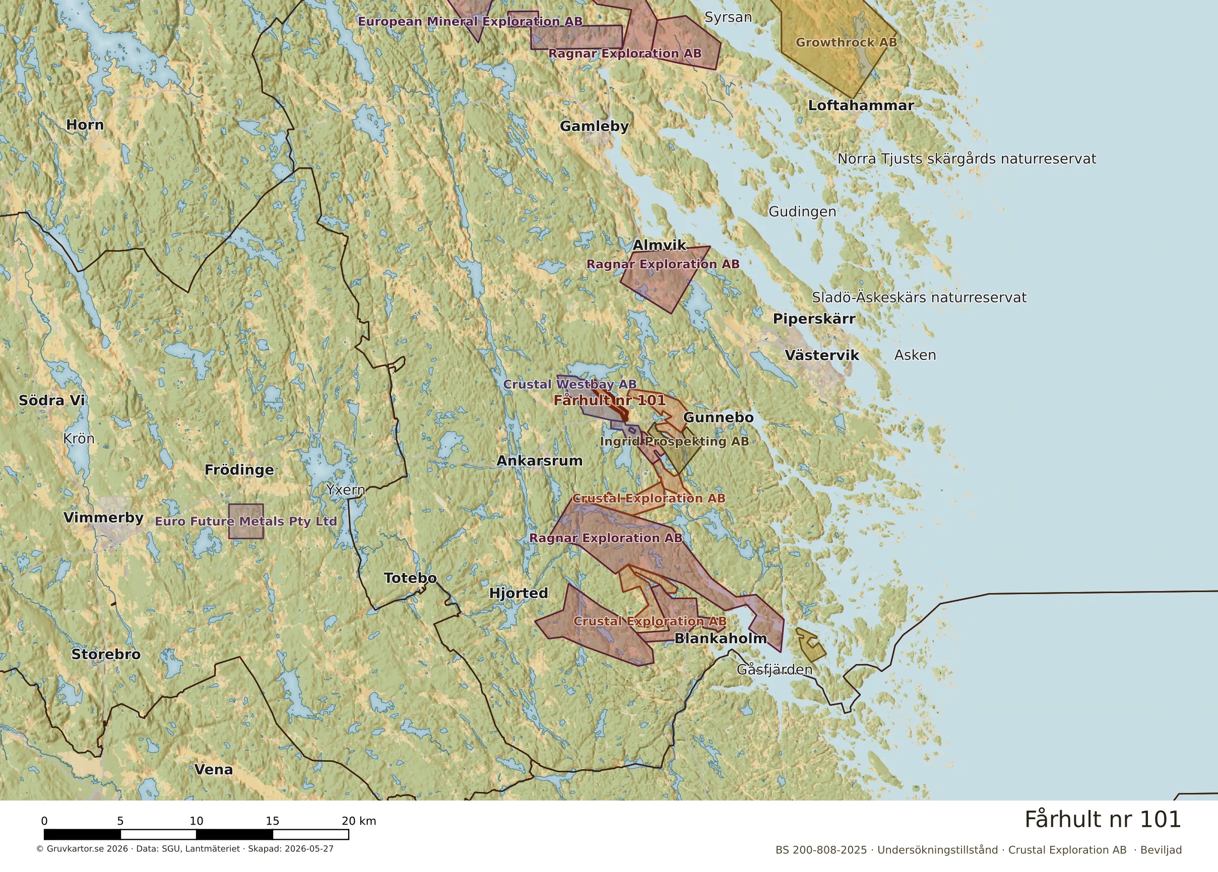 Översiktskarta över Fårhult nr 101 i sitt landskap