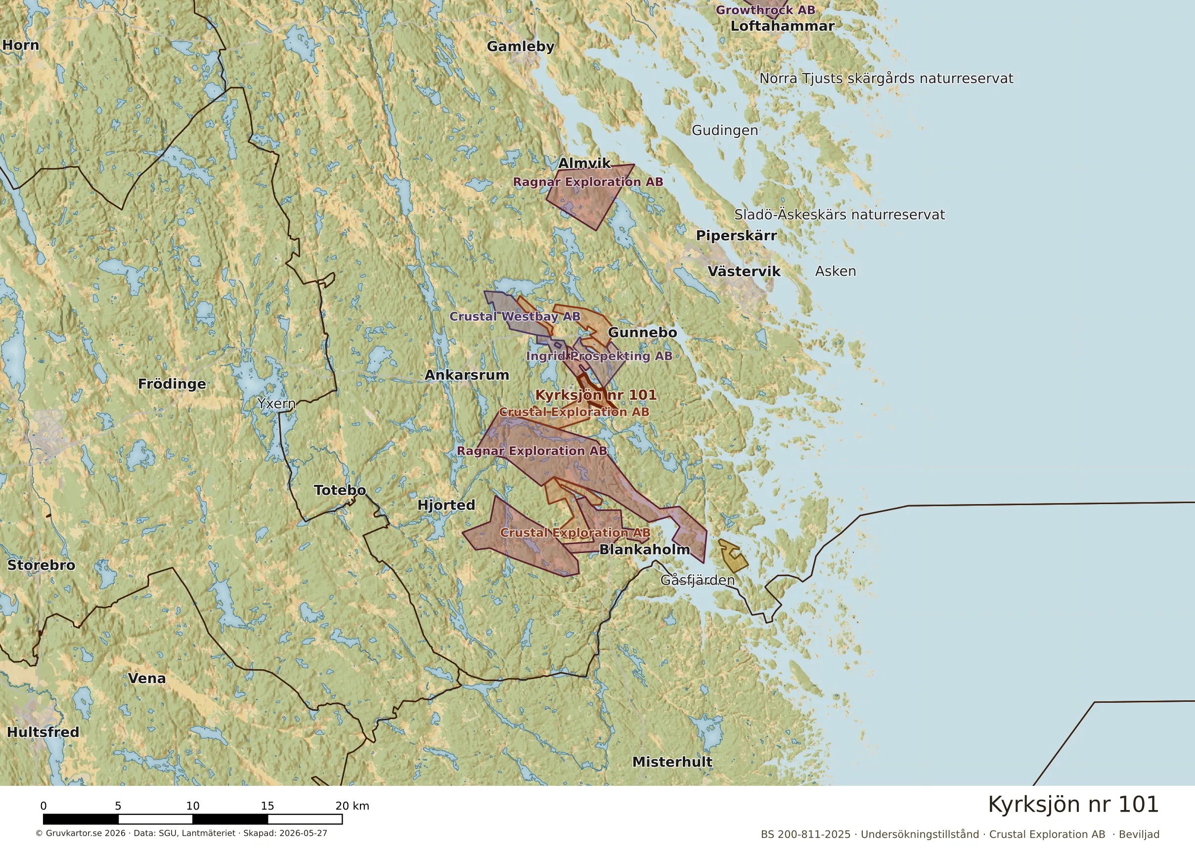 Översiktskarta över Kyrksjön nr 101 i sitt landskap