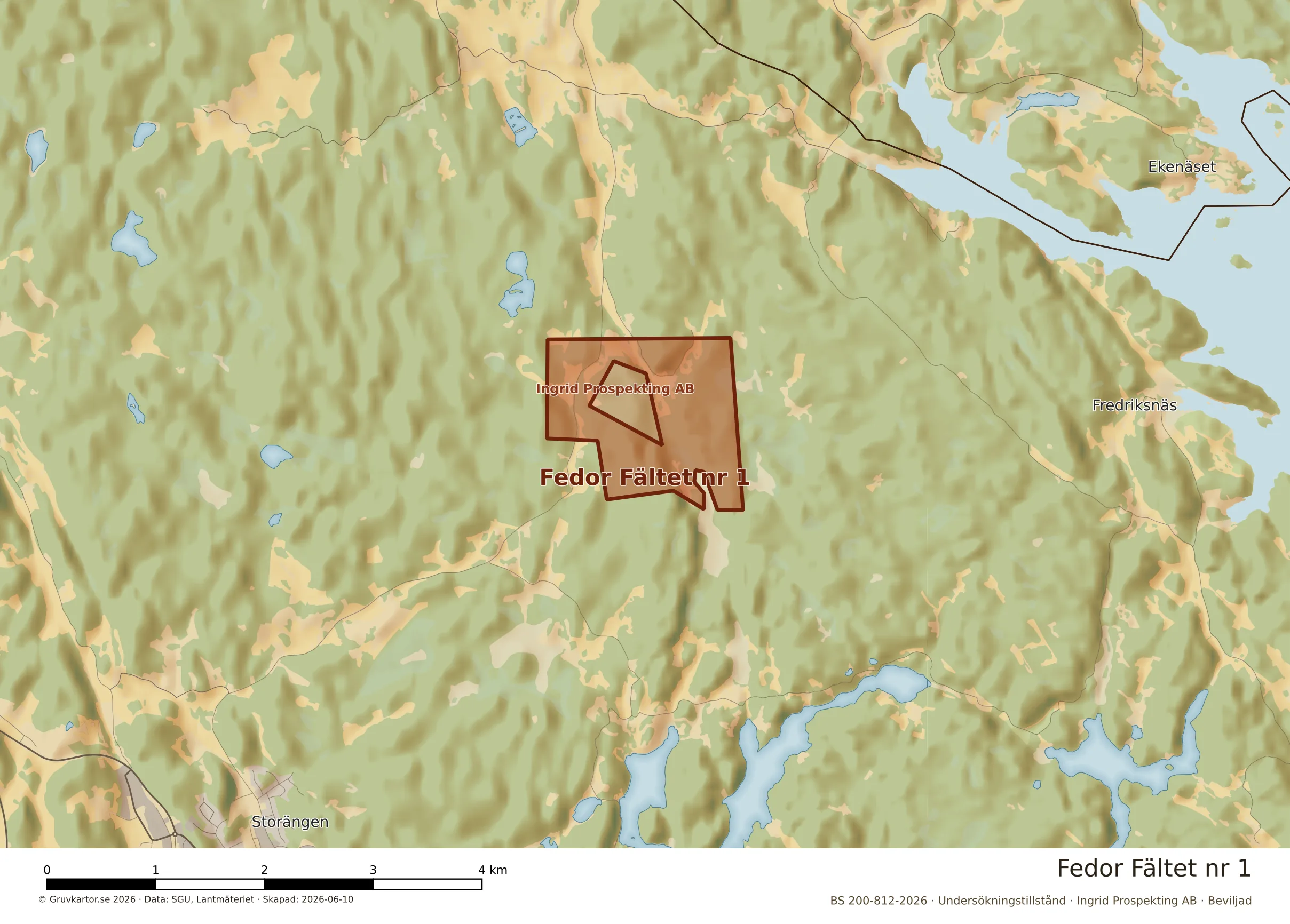 Närkarta över Fedor Fältet nr 1