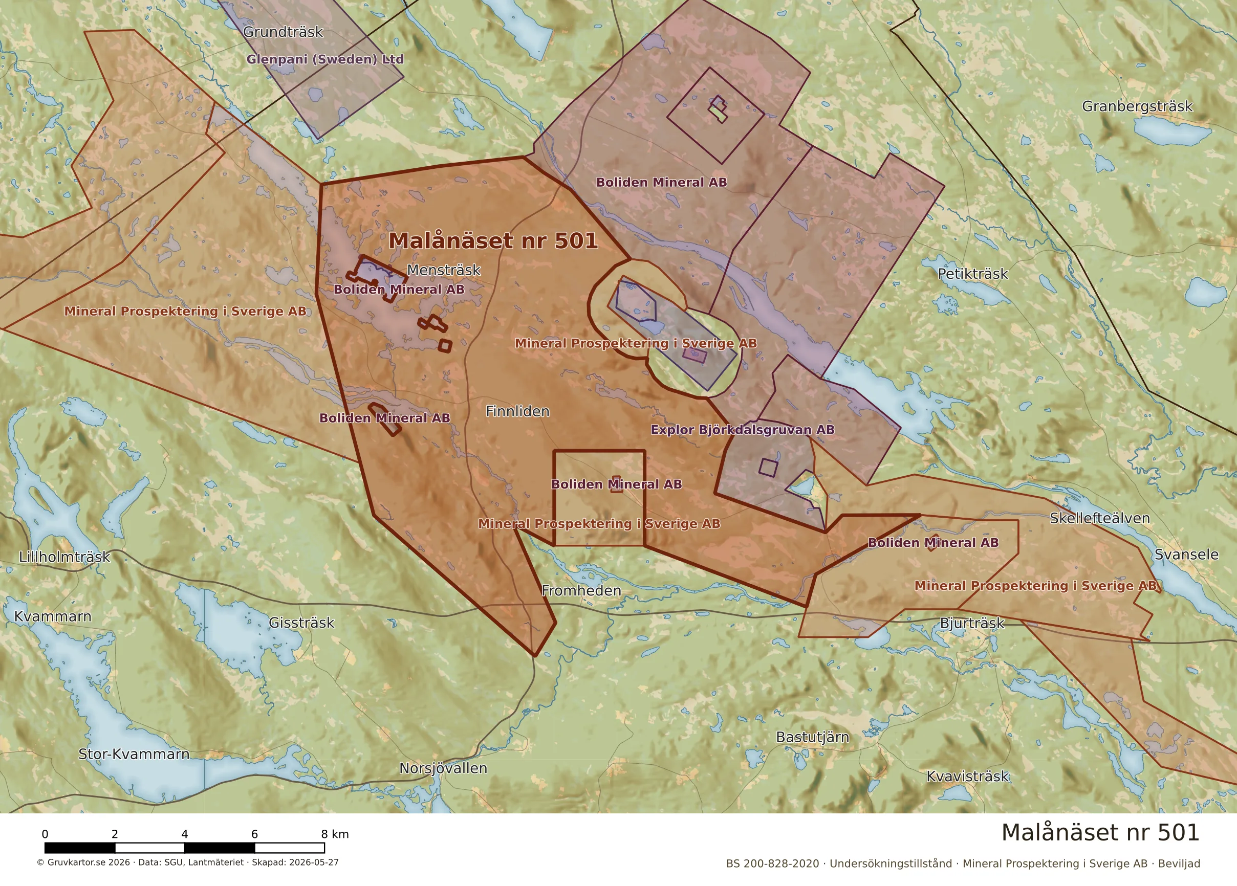 Närkarta över Malånäset nr 501