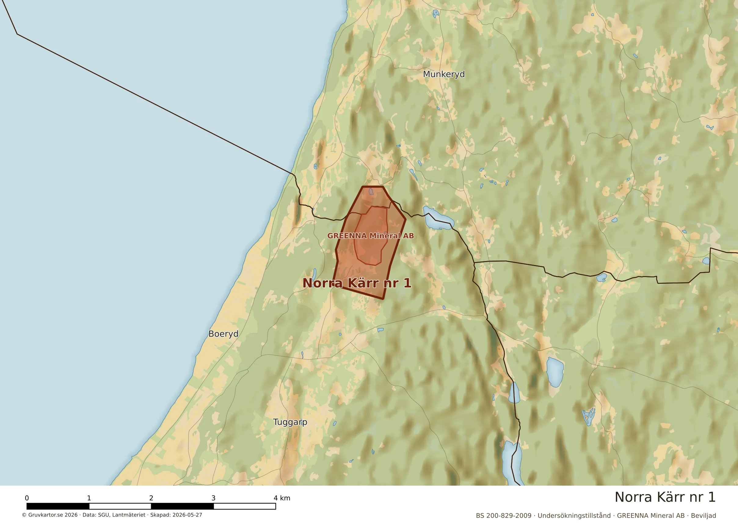 Närkarta över Norra Kärr nr 1