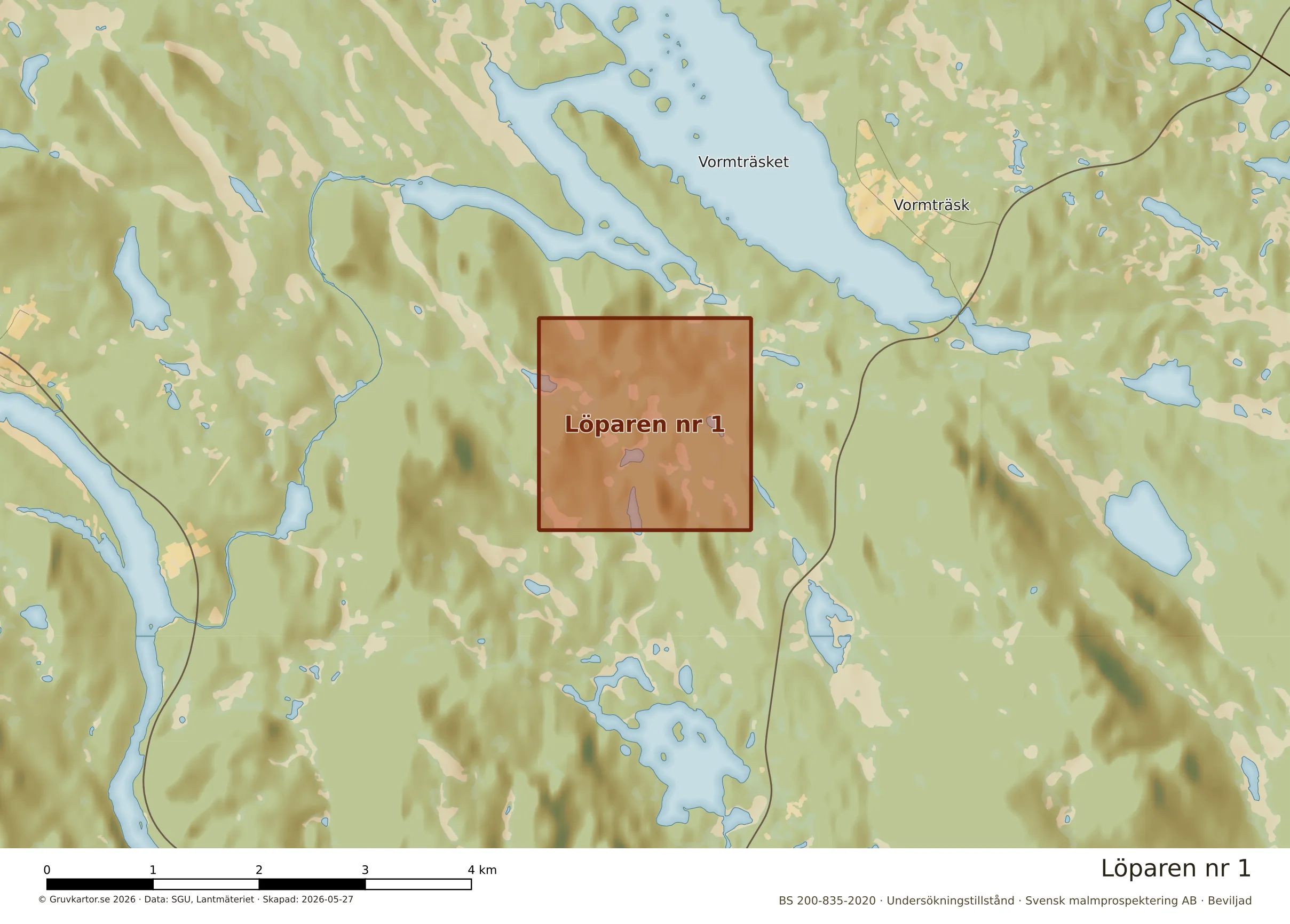 Närkarta över Löparen nr 1