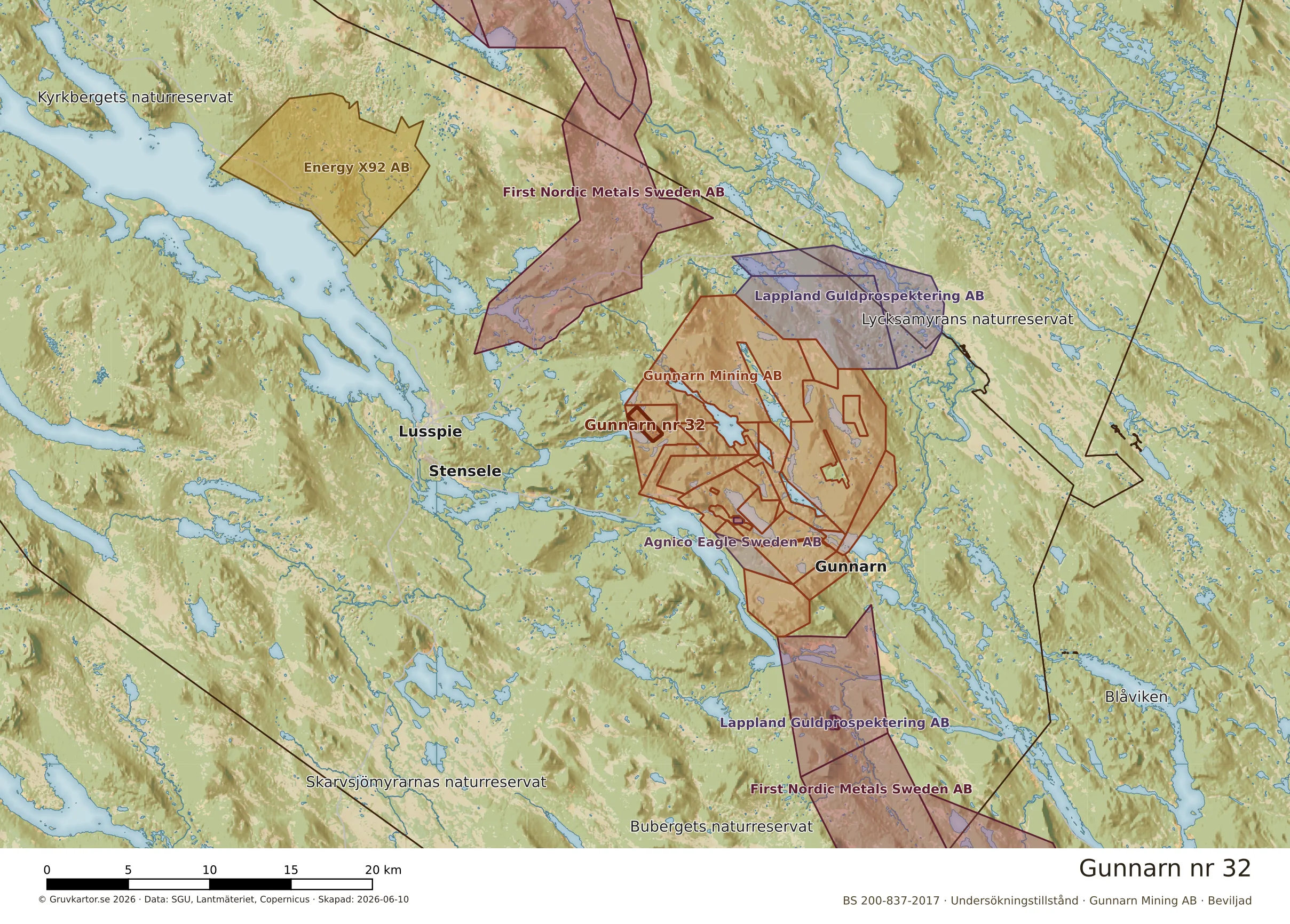 Översiktskarta över Gunnarn nr 32 i sitt landskap