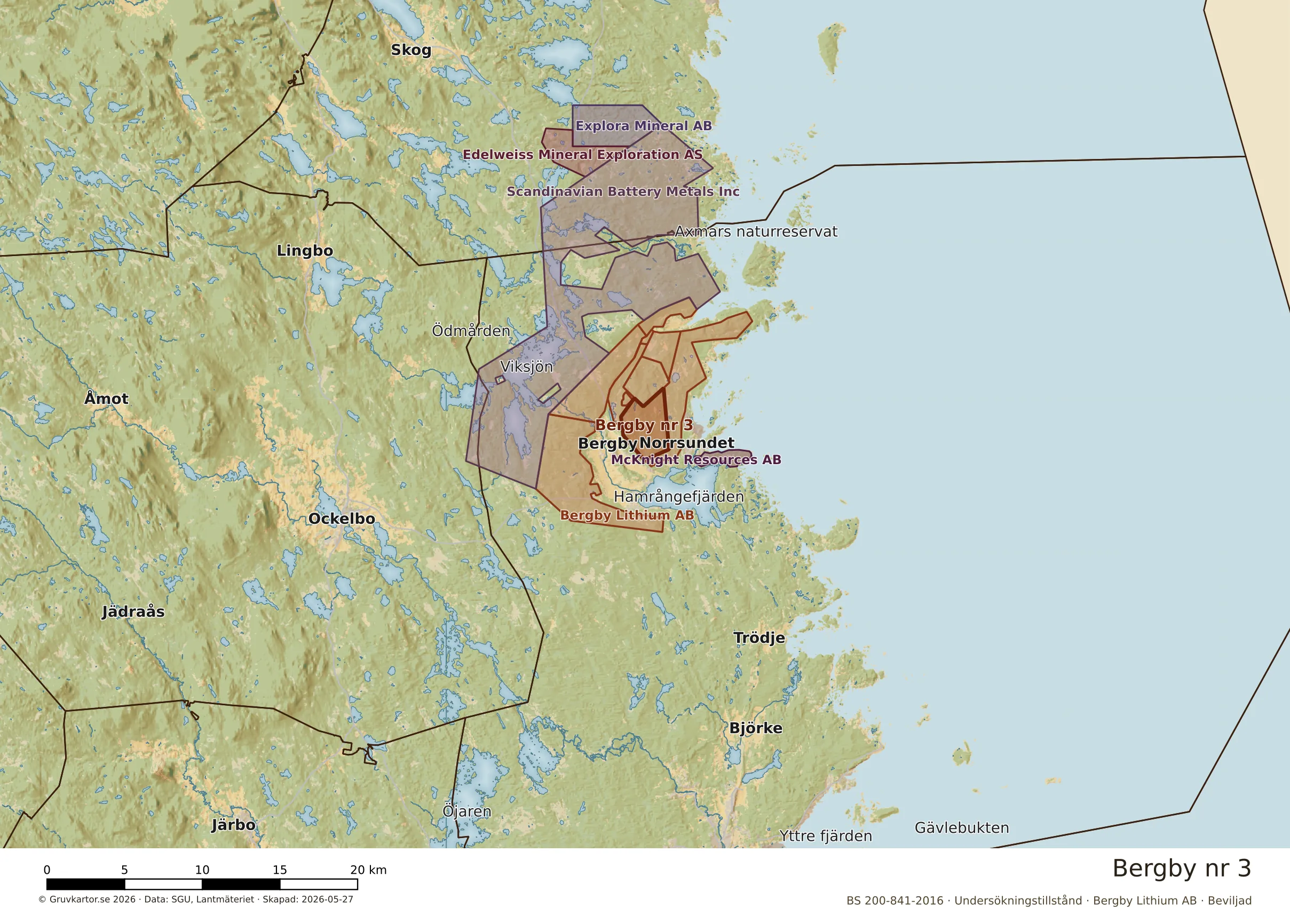 Översiktskarta över Bergby nr 3 i sitt landskap