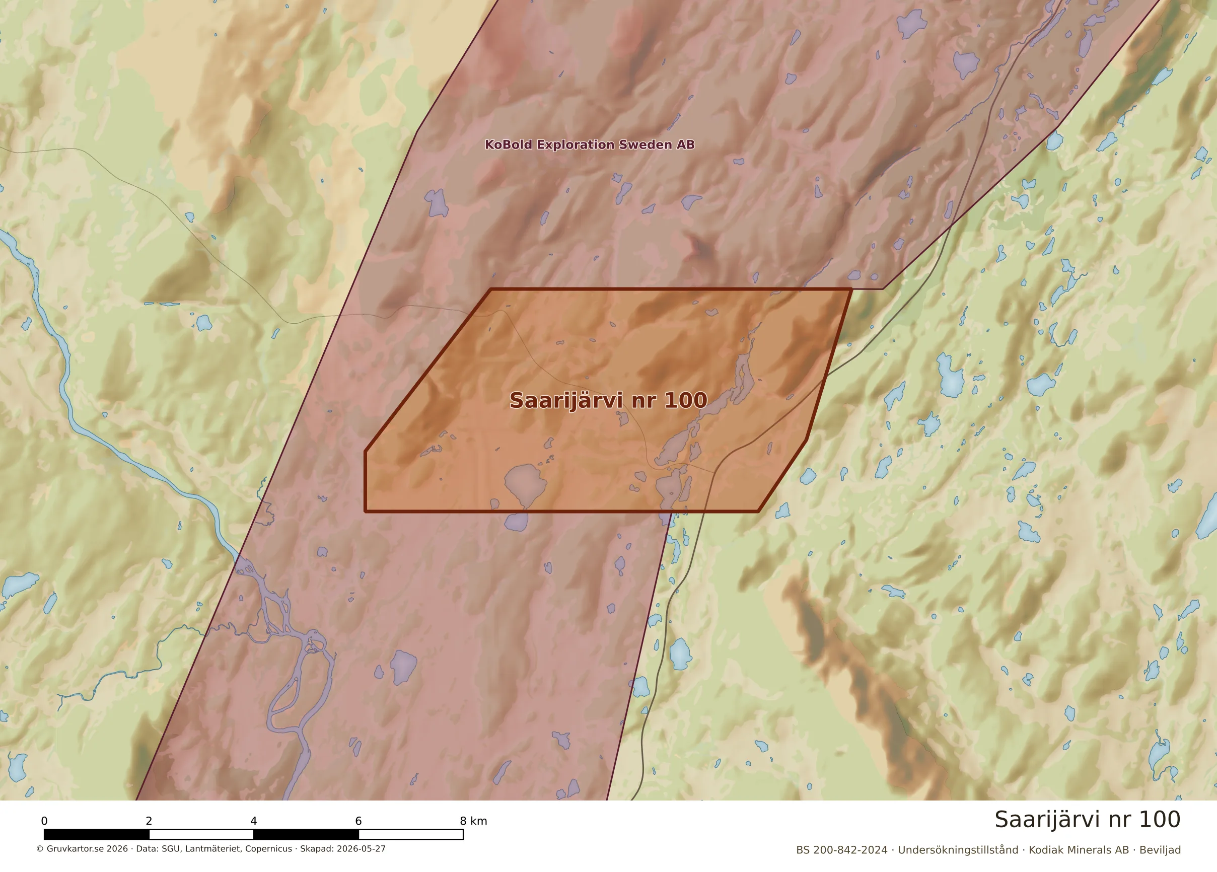 Närkarta över Saarijärvi nr 100