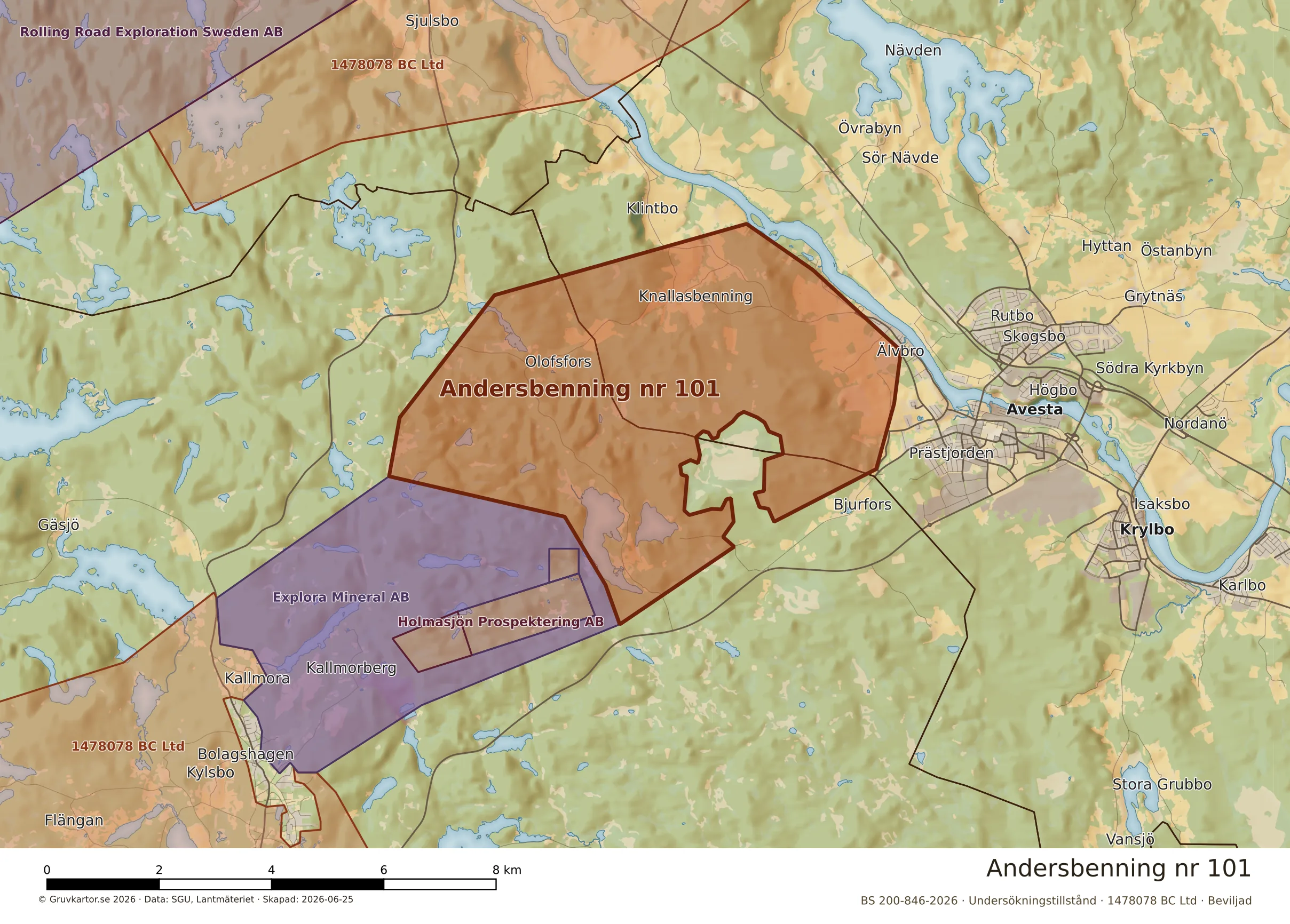 Närkarta över Andersbenning nr 101