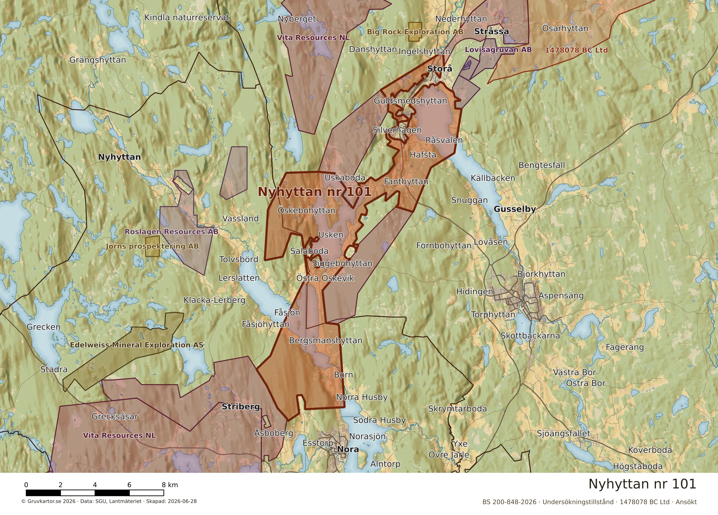 Närkarta över Nyhyttan nr 101