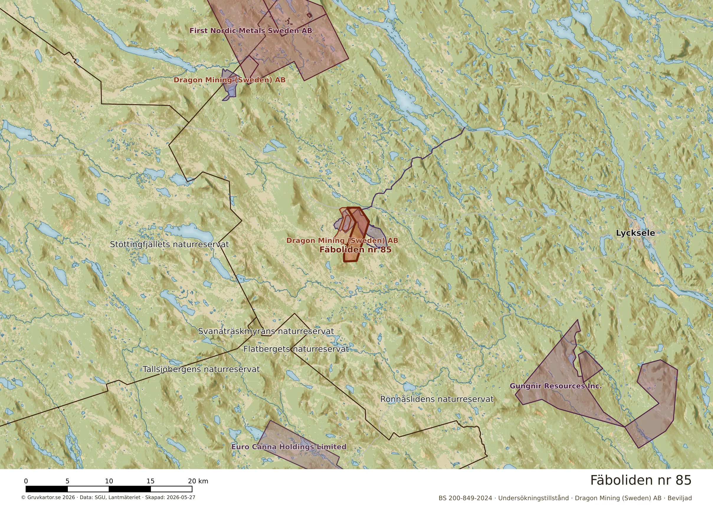 Översiktskarta över Fäboliden nr 85 i sitt landskap