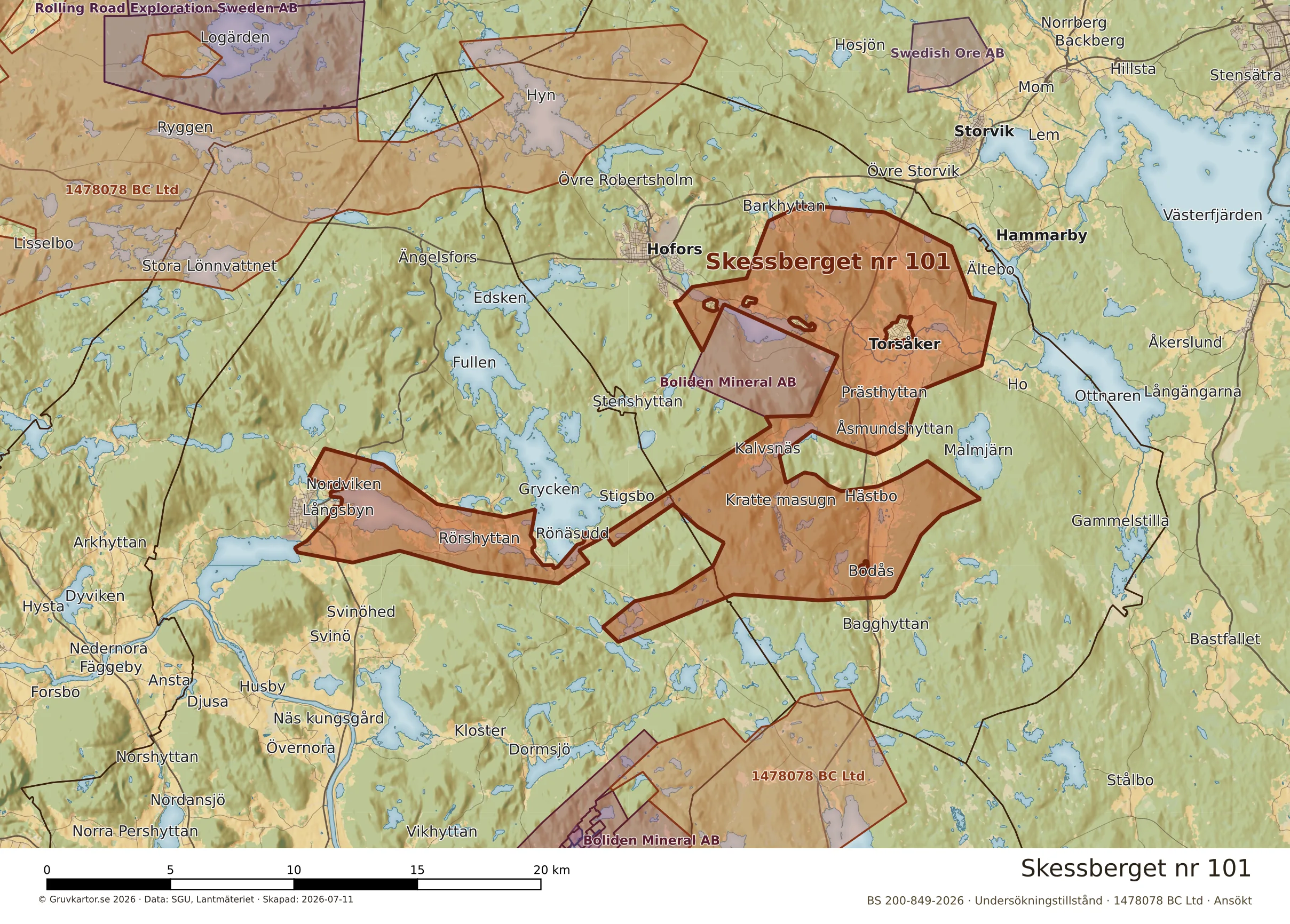 Närkarta över Skessberget nr 101