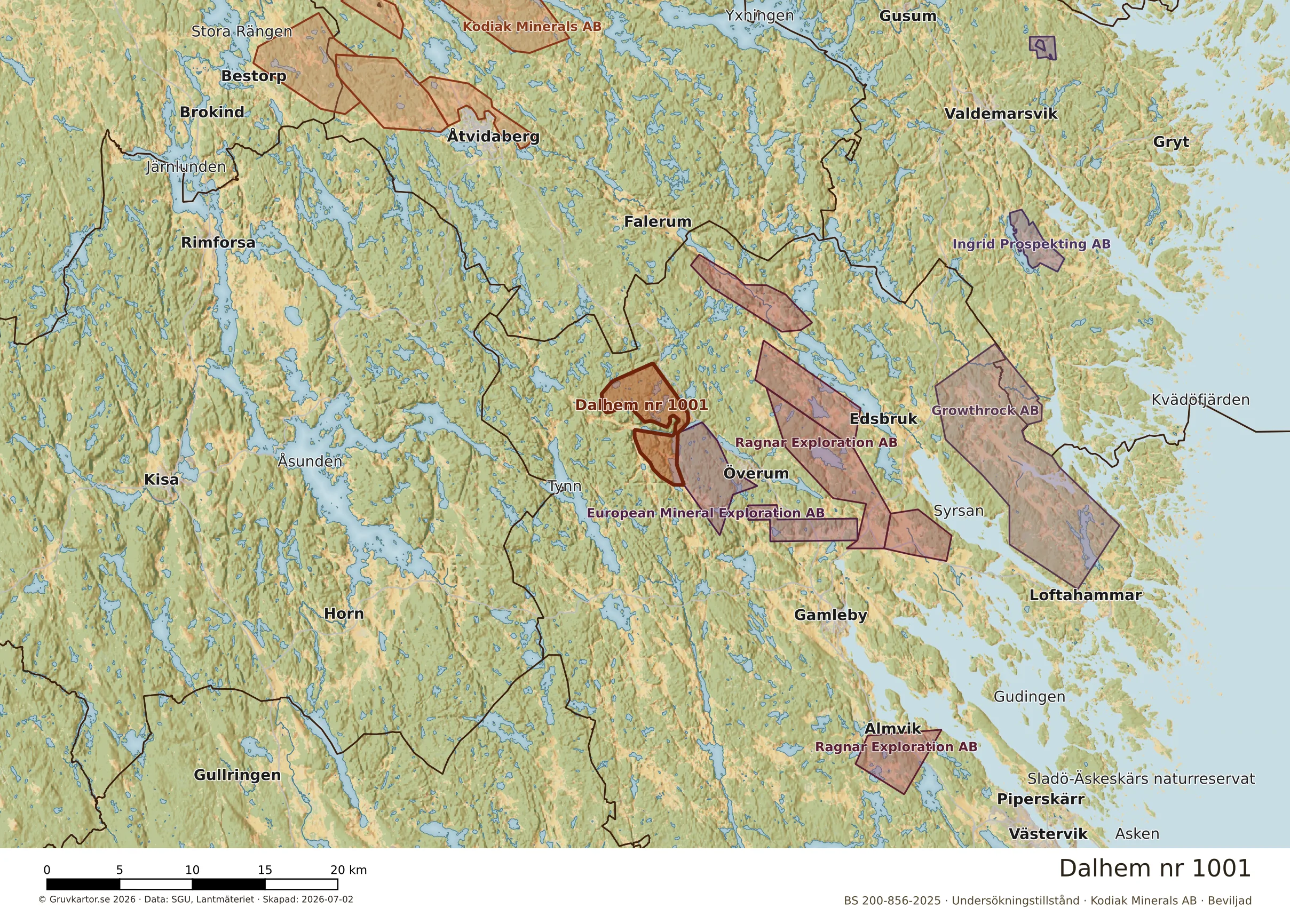 Översiktskarta över Dalhem nr 1001 i sitt landskap