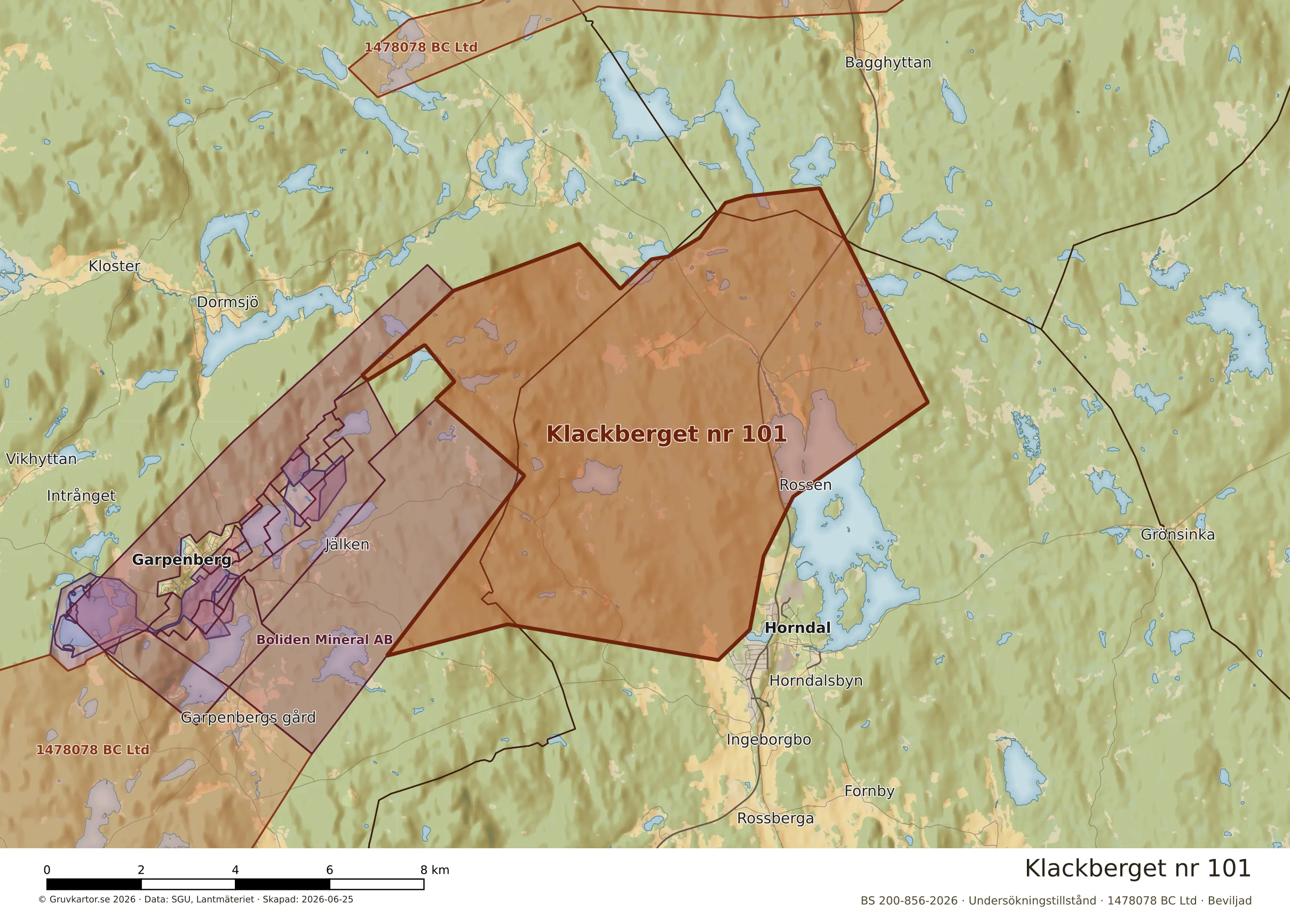 Närkarta över Klackberget nr 101
