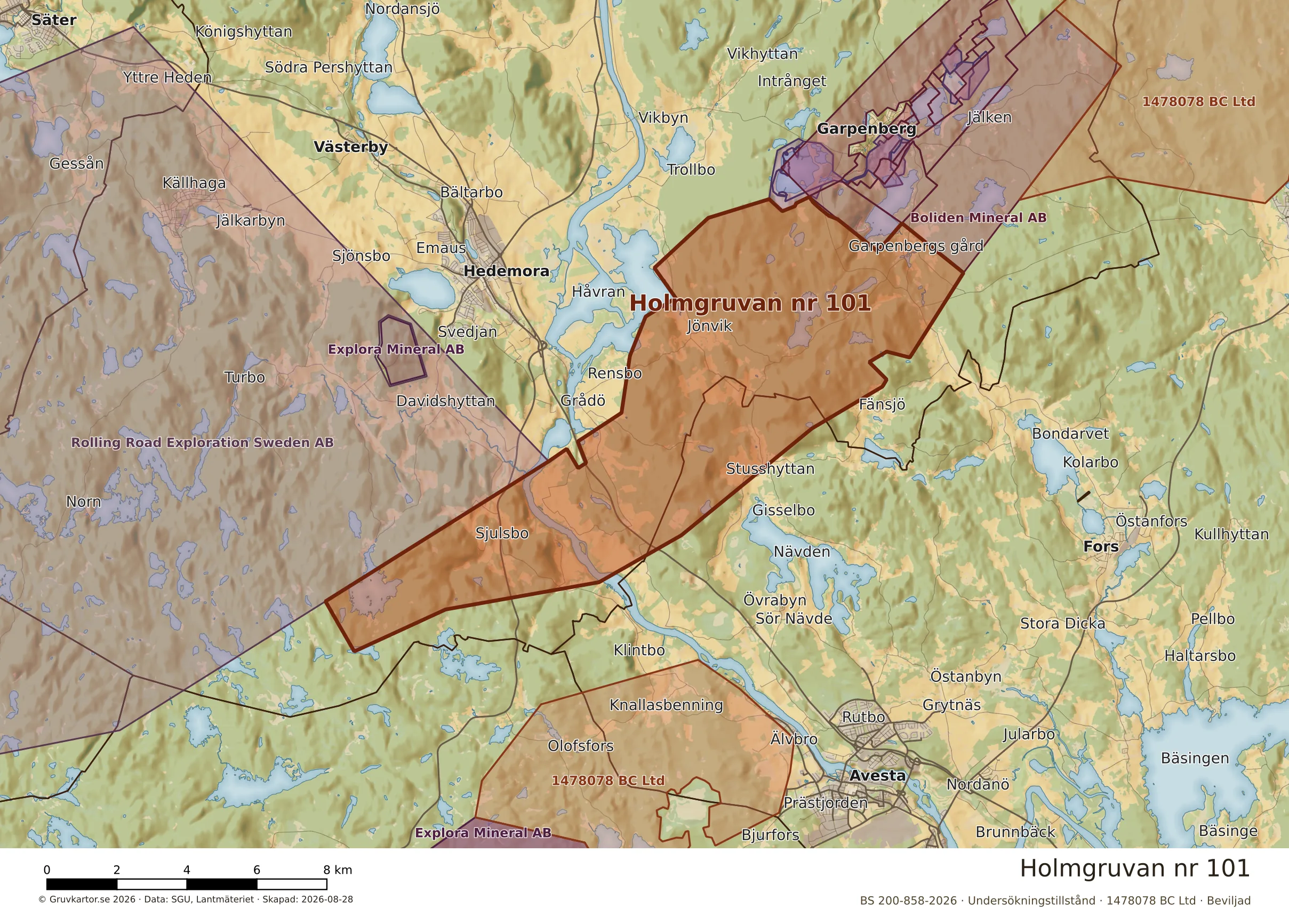 Närkarta över Holmgruvan nr 101