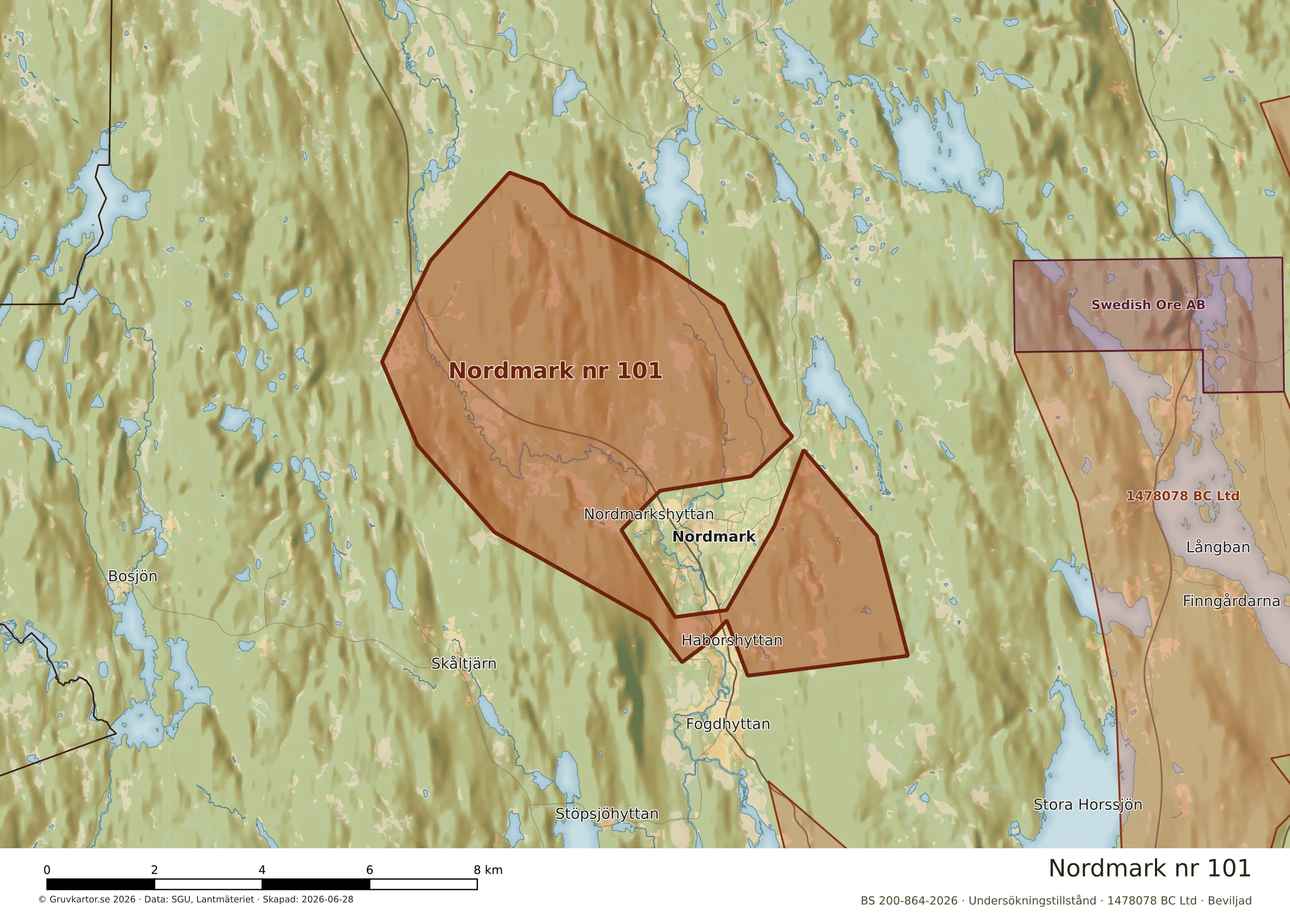 Närkarta över Nordmark nr 101