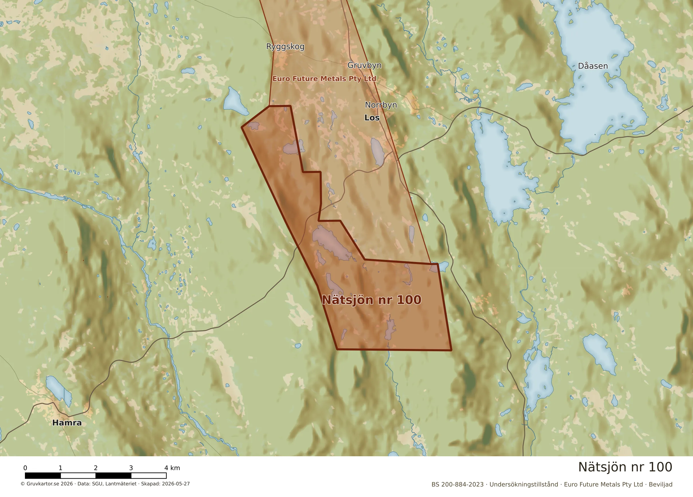 Närkarta över Nätsjön nr 100