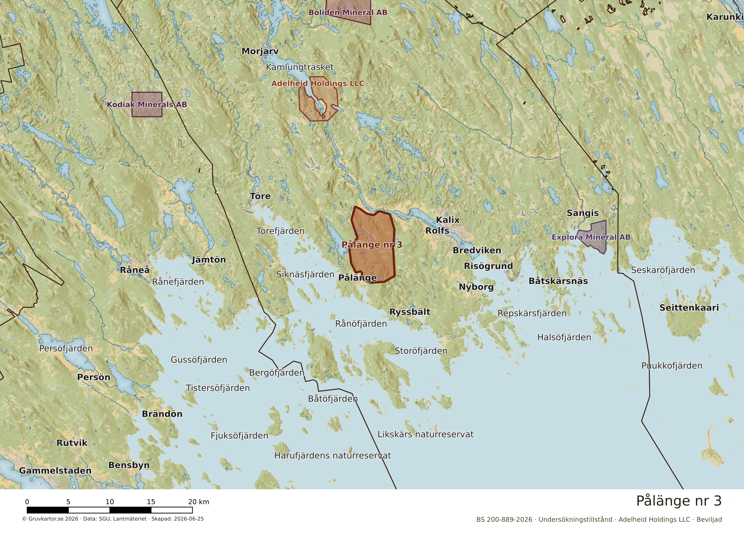 Översiktskarta över Pålänge nr 3 i sitt landskap