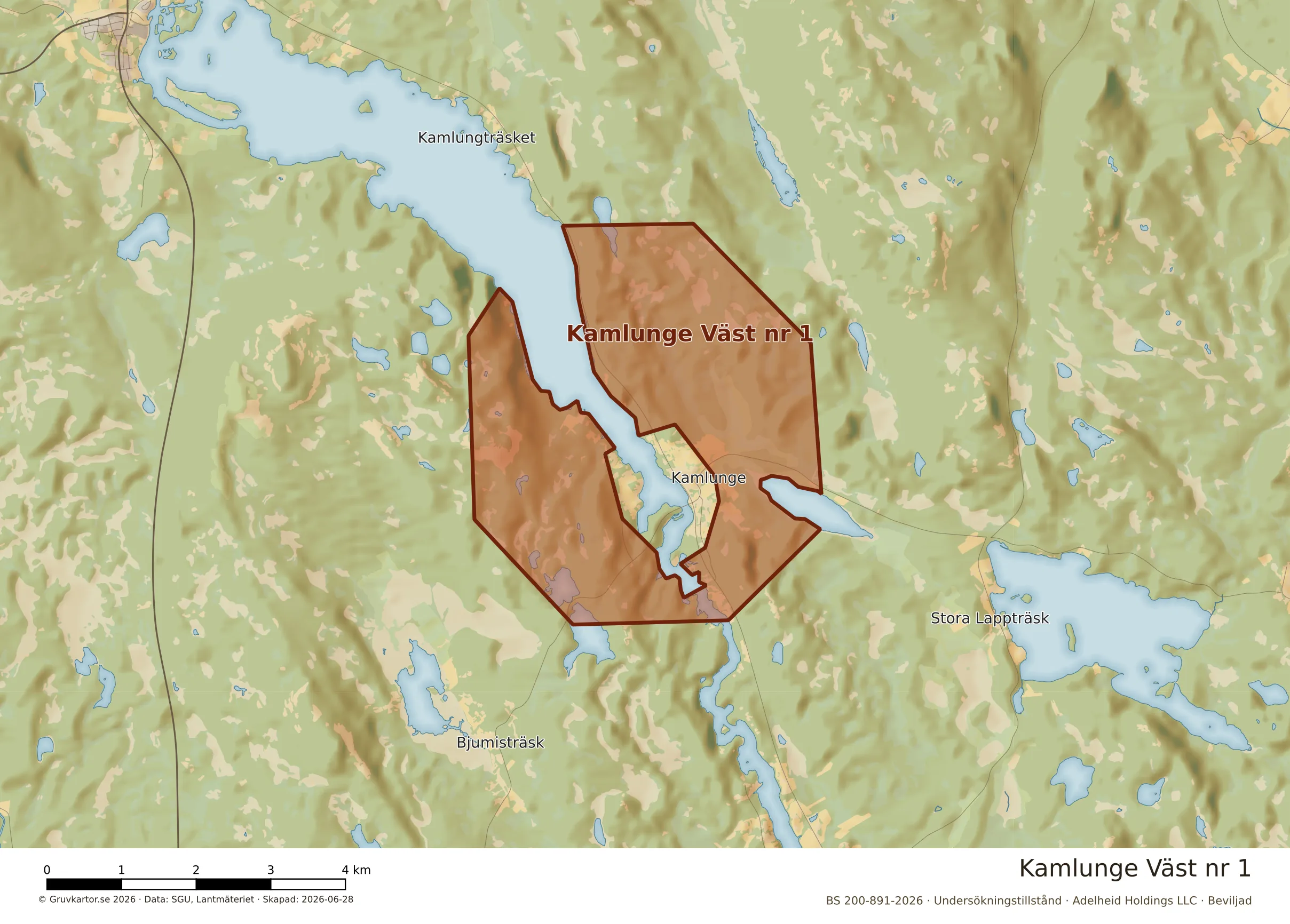 Närkarta över Kamlunge Väst nr 1
