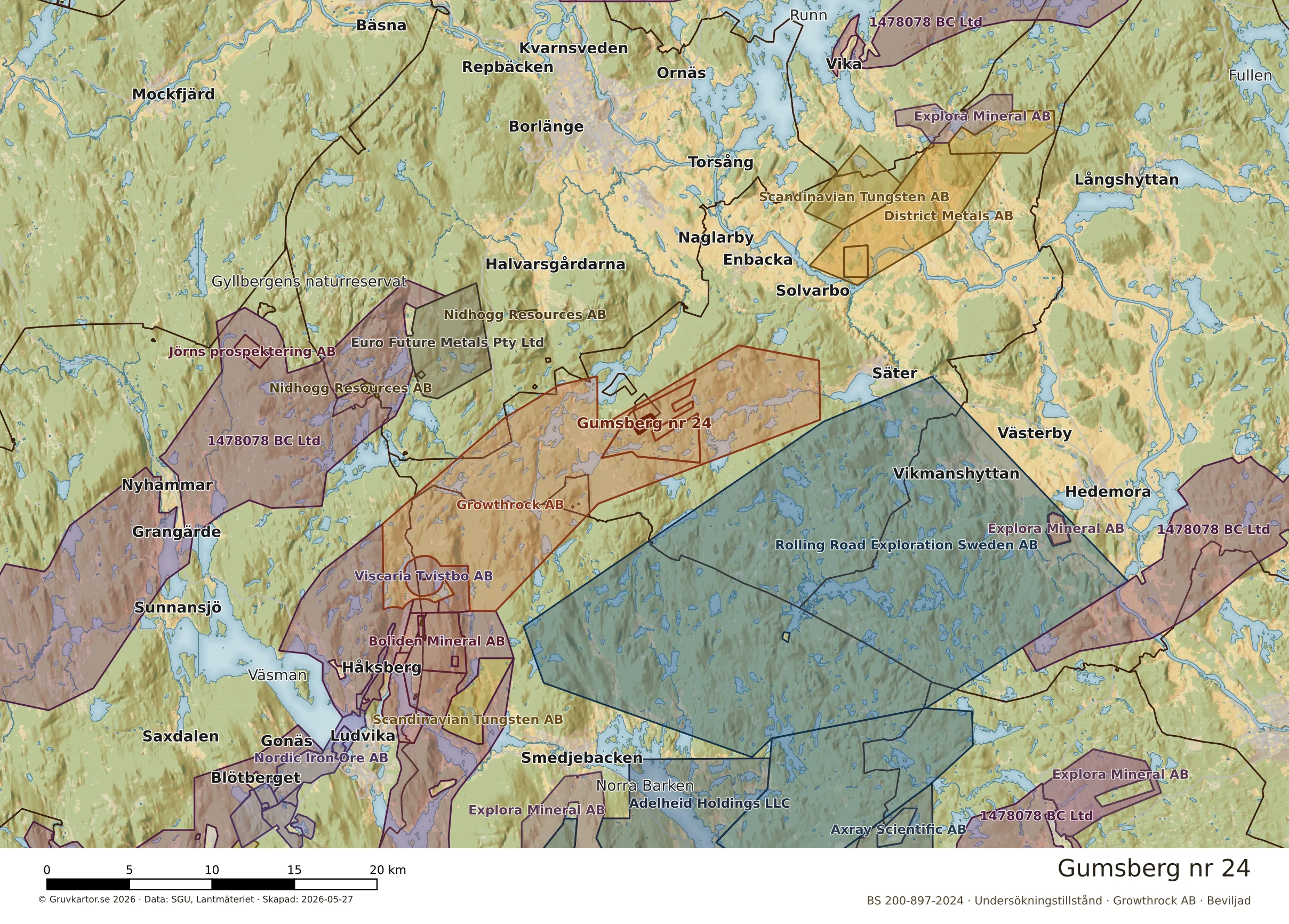 Översiktskarta över Gumsberg nr 24 i sitt landskap