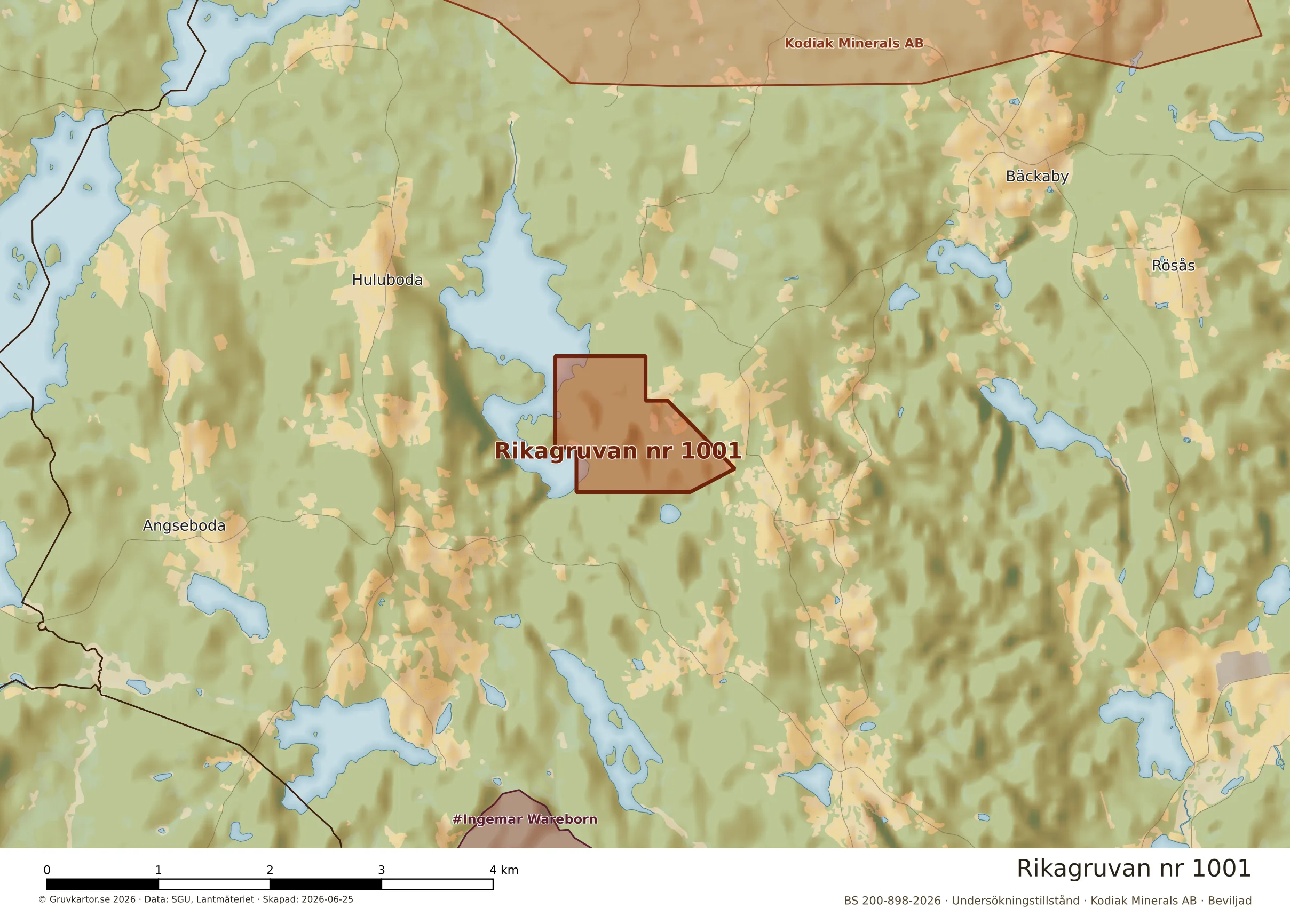 Närkarta över Rikagruvan nr 1001