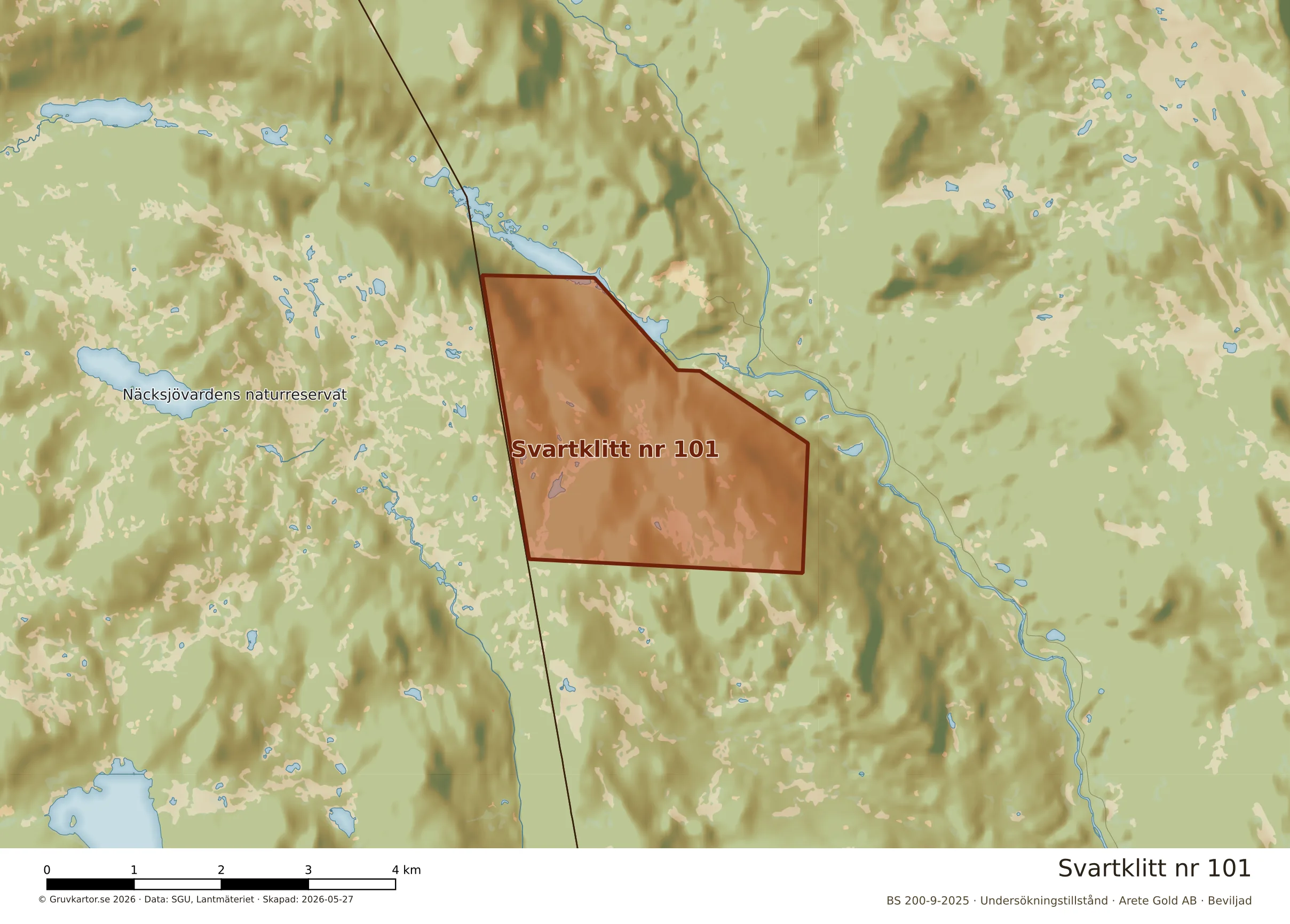 Närkarta över Svartklitt nr 101