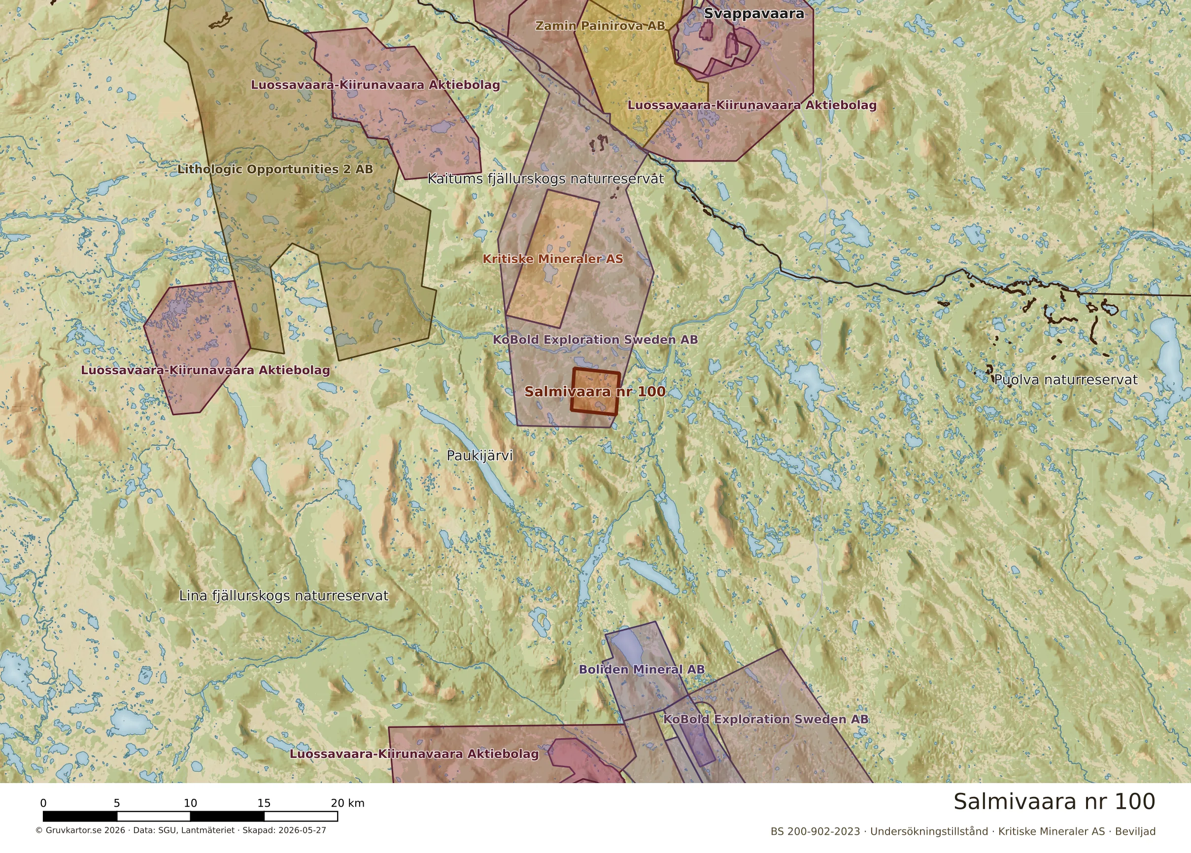 Översiktskarta över Salmivaara nr 100 i sitt landskap