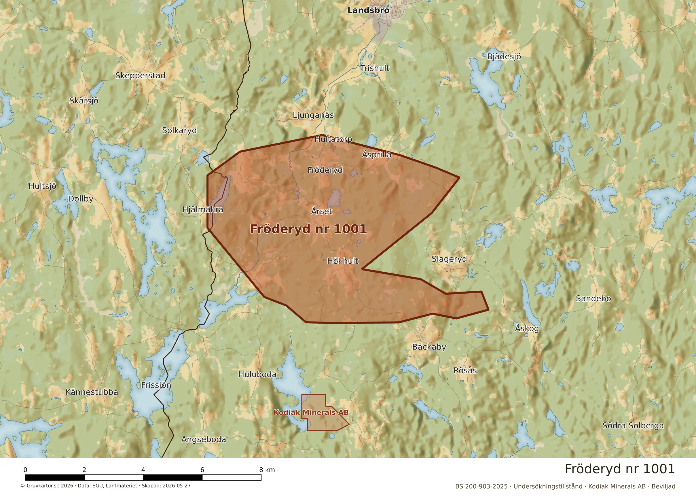 Närkarta över Fröderyd nr 1001