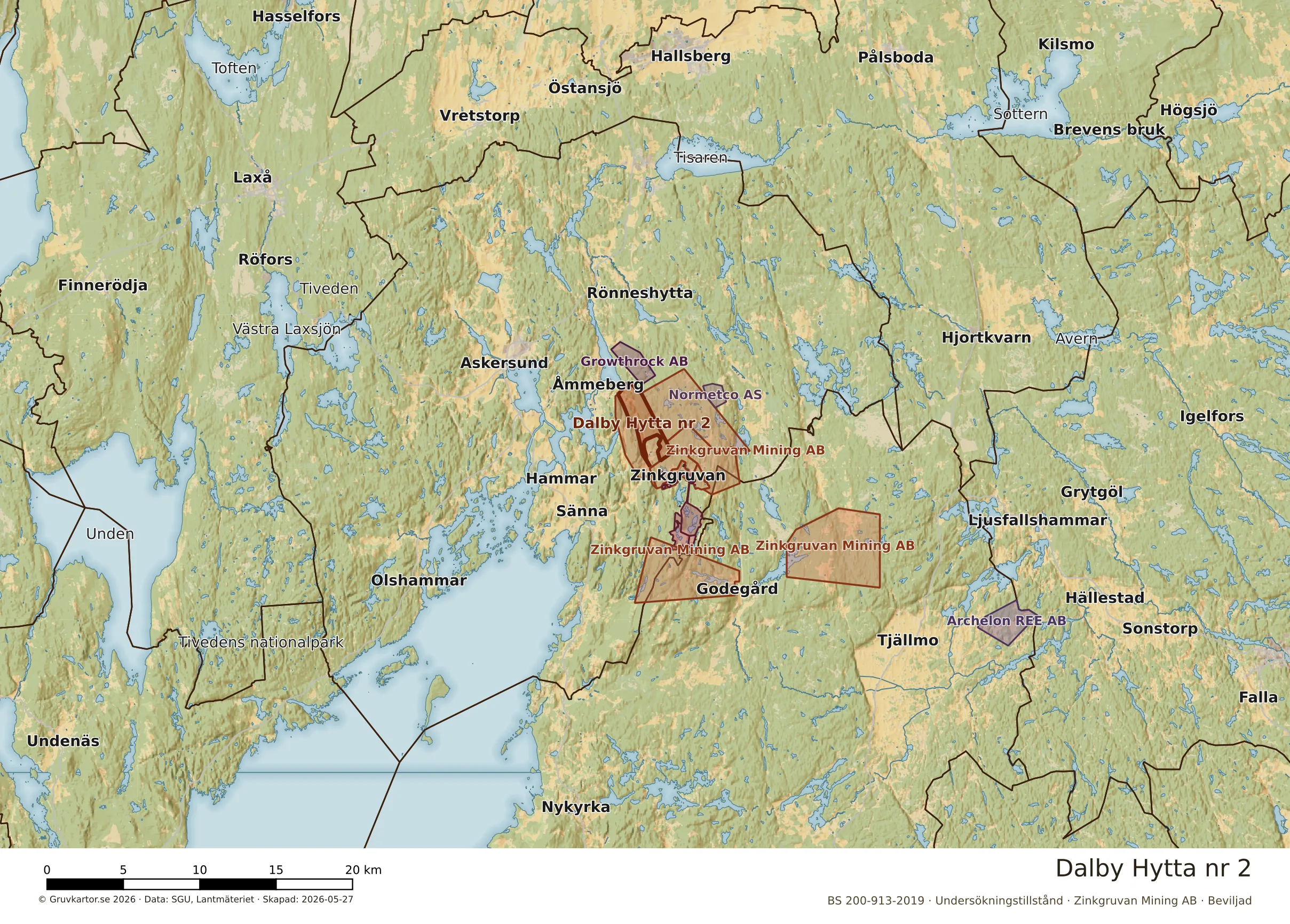 Översiktskarta över Dalby Hytta nr 2 i sitt landskap