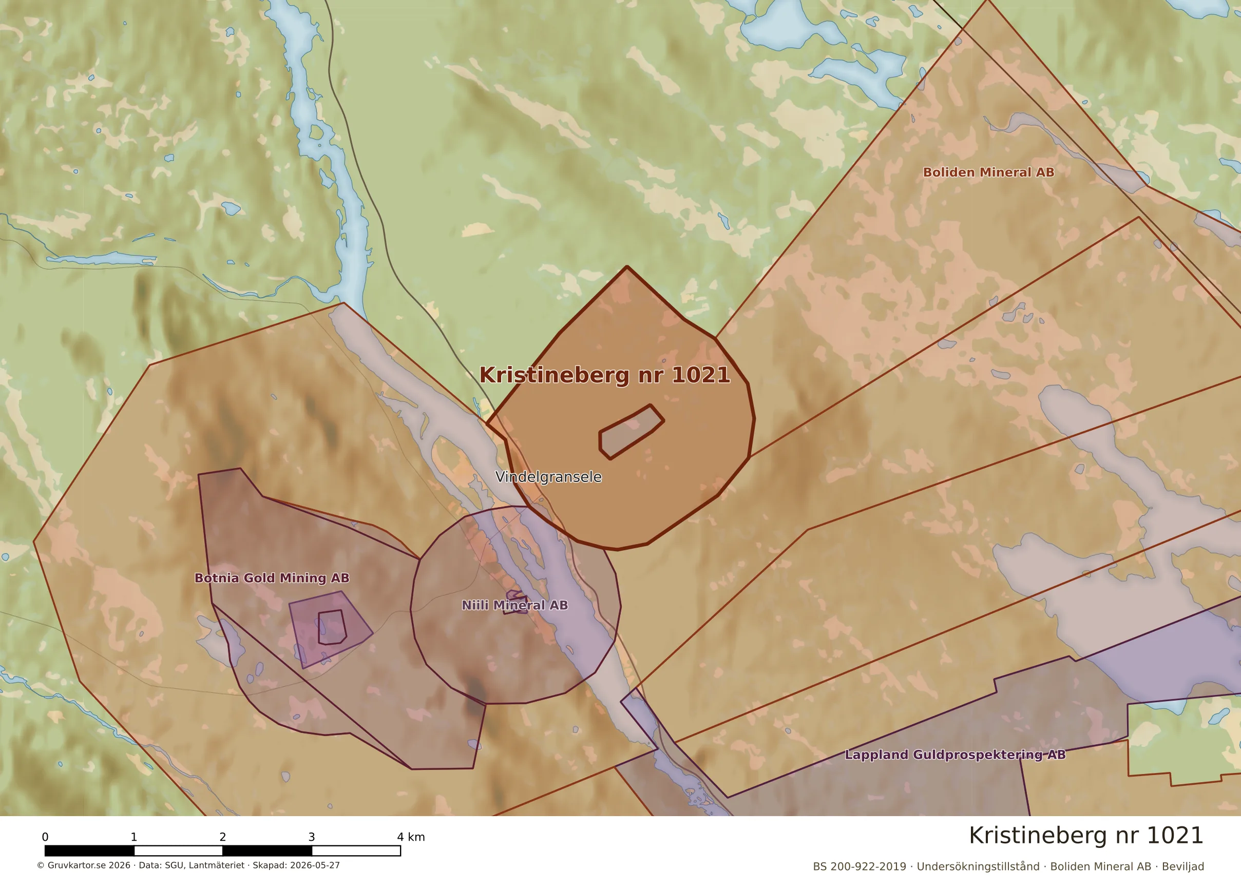 Närkarta över Kristineberg nr 1021