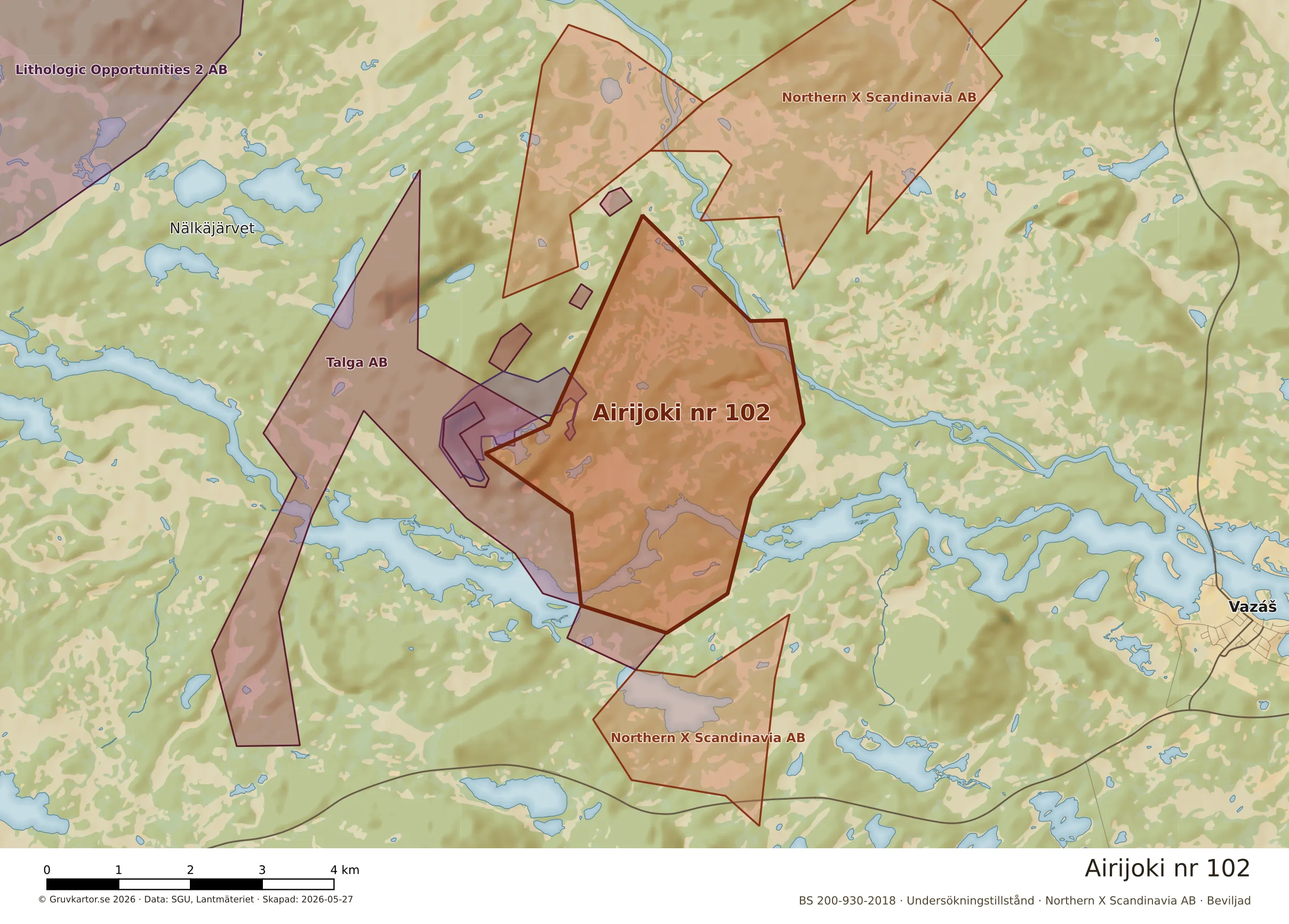 Närkarta över Airijoki nr 102