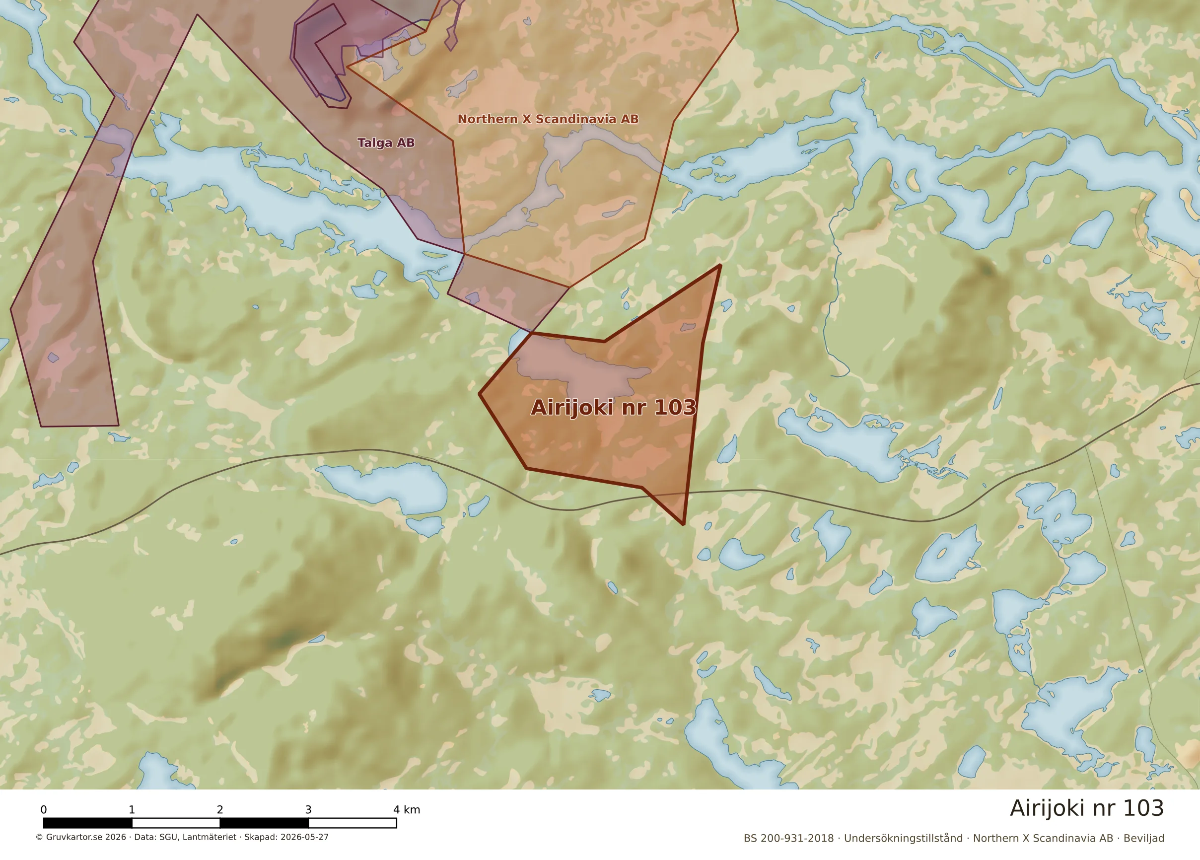 Närkarta över Airijoki nr 103